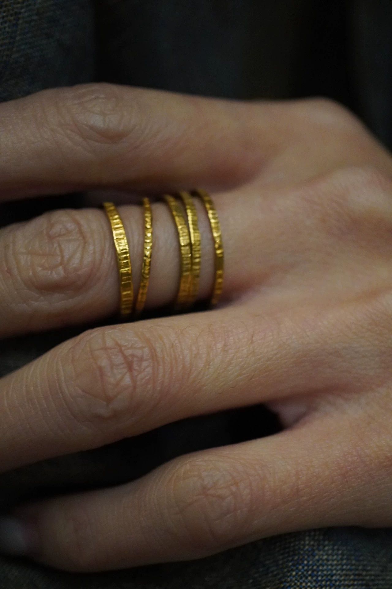 Other zooSelect Golden Hamming Irregular Hammered Gold Ring Size ONE SIZE - 3 Thumbnail