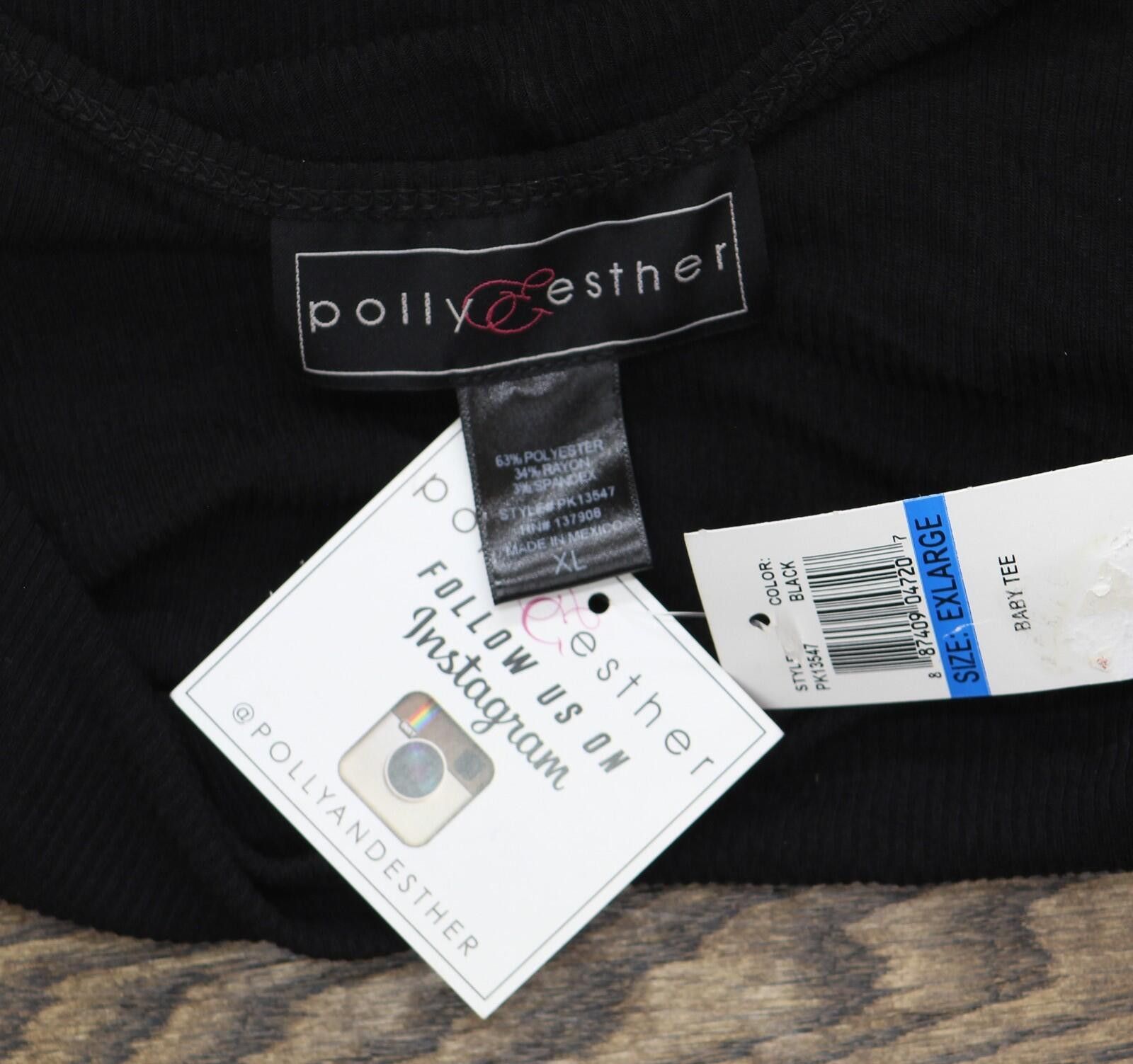 Other Nwt Polly & Esther Scoop-neck Skimmer T Shirt Top Black Xl Size XL / US 12-14 / IT 48-50 - 3 Thumbnail