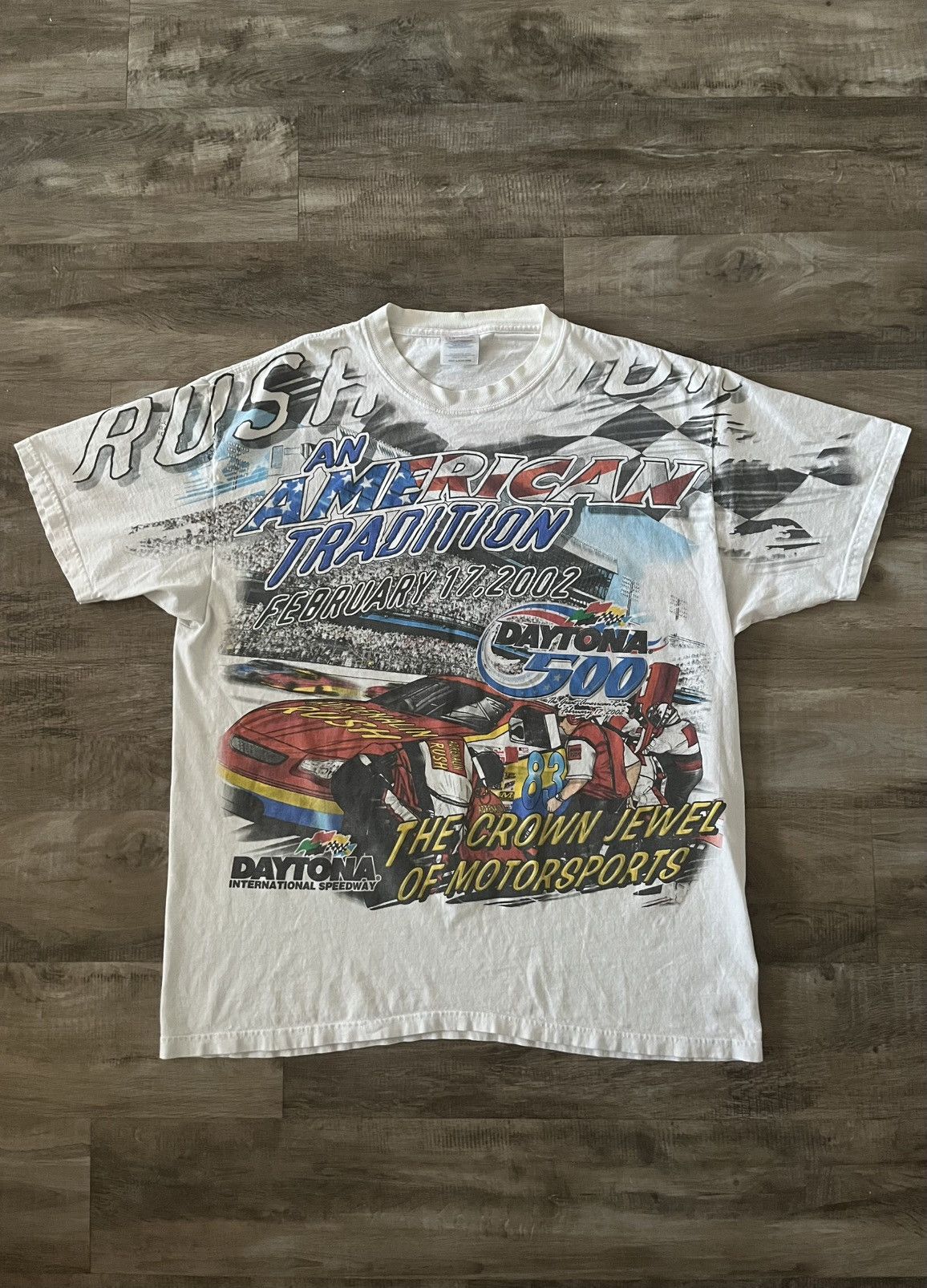 Gildan × Vintage Y2K 2002 AOP NASCAR Tee Size US XL / EU 56 / 4 - 1 Thumbnail