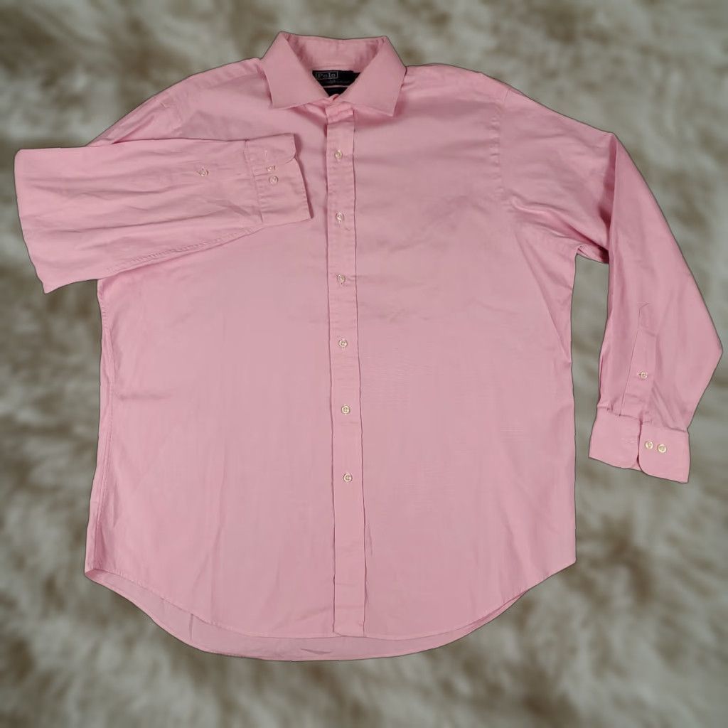 Ralph Lauren Ralph Lauren Shirt Mens 17 Pink Classic Fit Dress Button Up Long Sleeve Size 46R - 1 Thumbnail