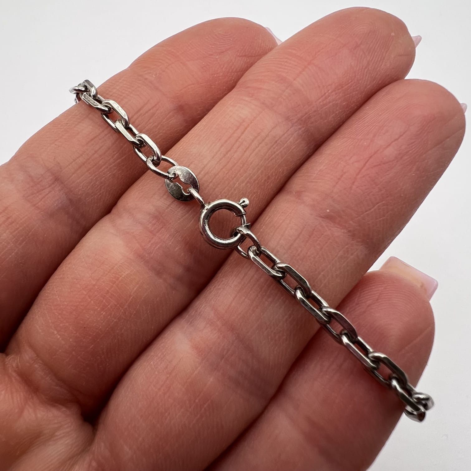 Sterling Silver Vintage 925 Sterling Silver Chain Necklace Solid Link 10.4g Size ONE SIZE - 9 Thumbnail