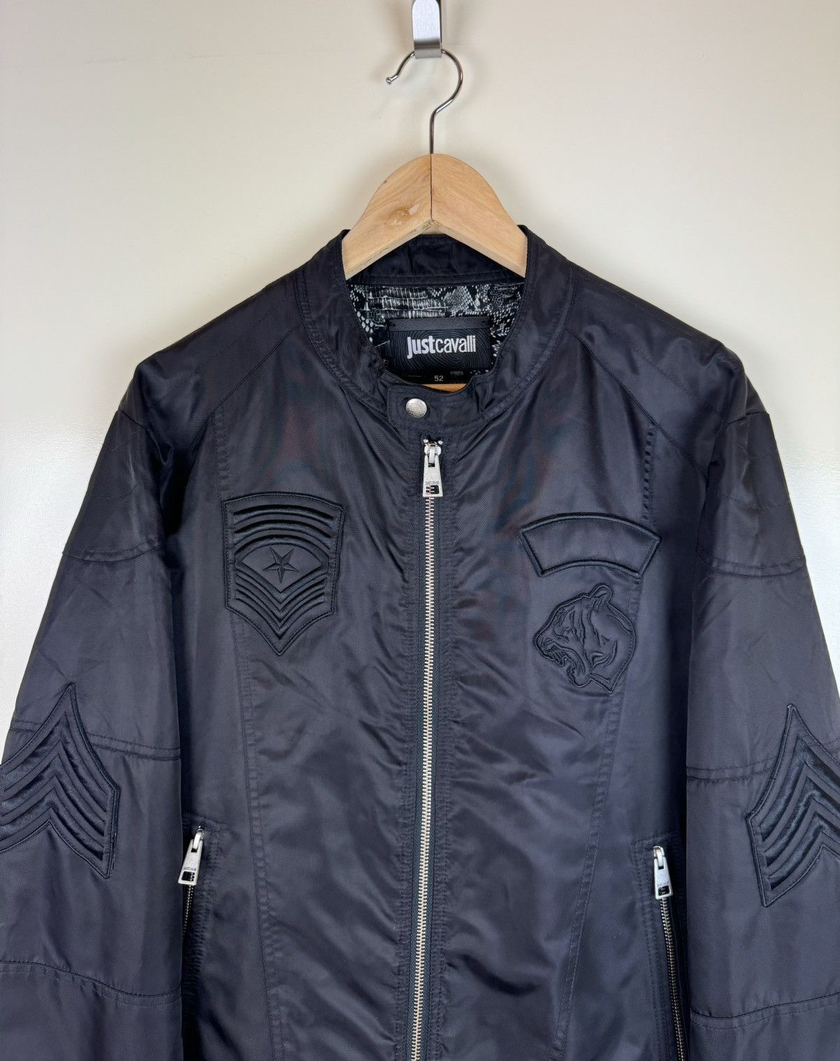 Just Cavalli Just Roberto Cavalli nylon black bomber jacket car coat M Size US M / EU 48-50 / 2 - 4 Thumbnail