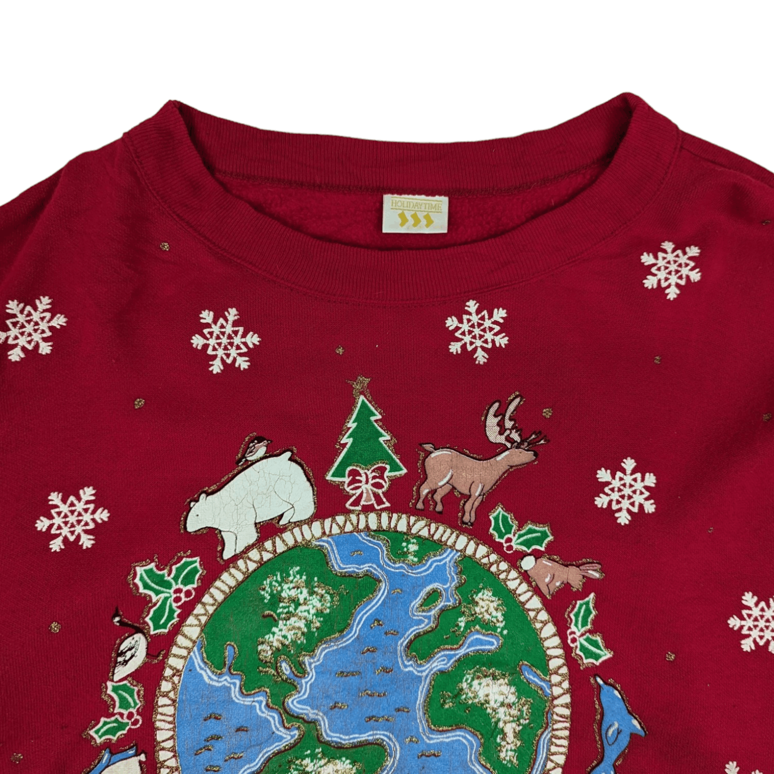 Vintage Vintage 90's HOLIDAY TIME Full Print Winter Jumper Size US L / EU 52-54 / 3 - 4 Thumbnail