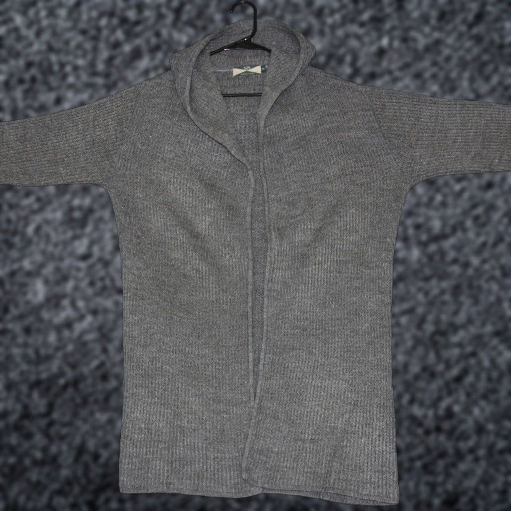 Vintage 525 America Gray Ribbed Hooded Long Cardigan Sweater M Women Casual Size M / US 6-8 / IT 42-44 - 1 Thumbnail