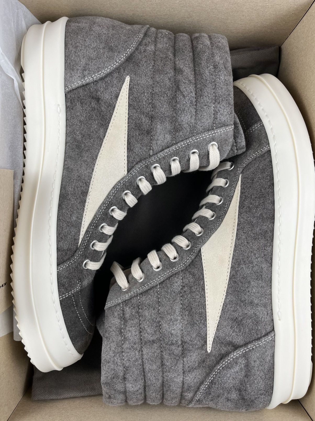 Rick Owens FW24 Rick Owens Vans Vintage Sneaks High Moleskin DRKSHDW Size US 12 / EU 45 - 2 Thumbnail