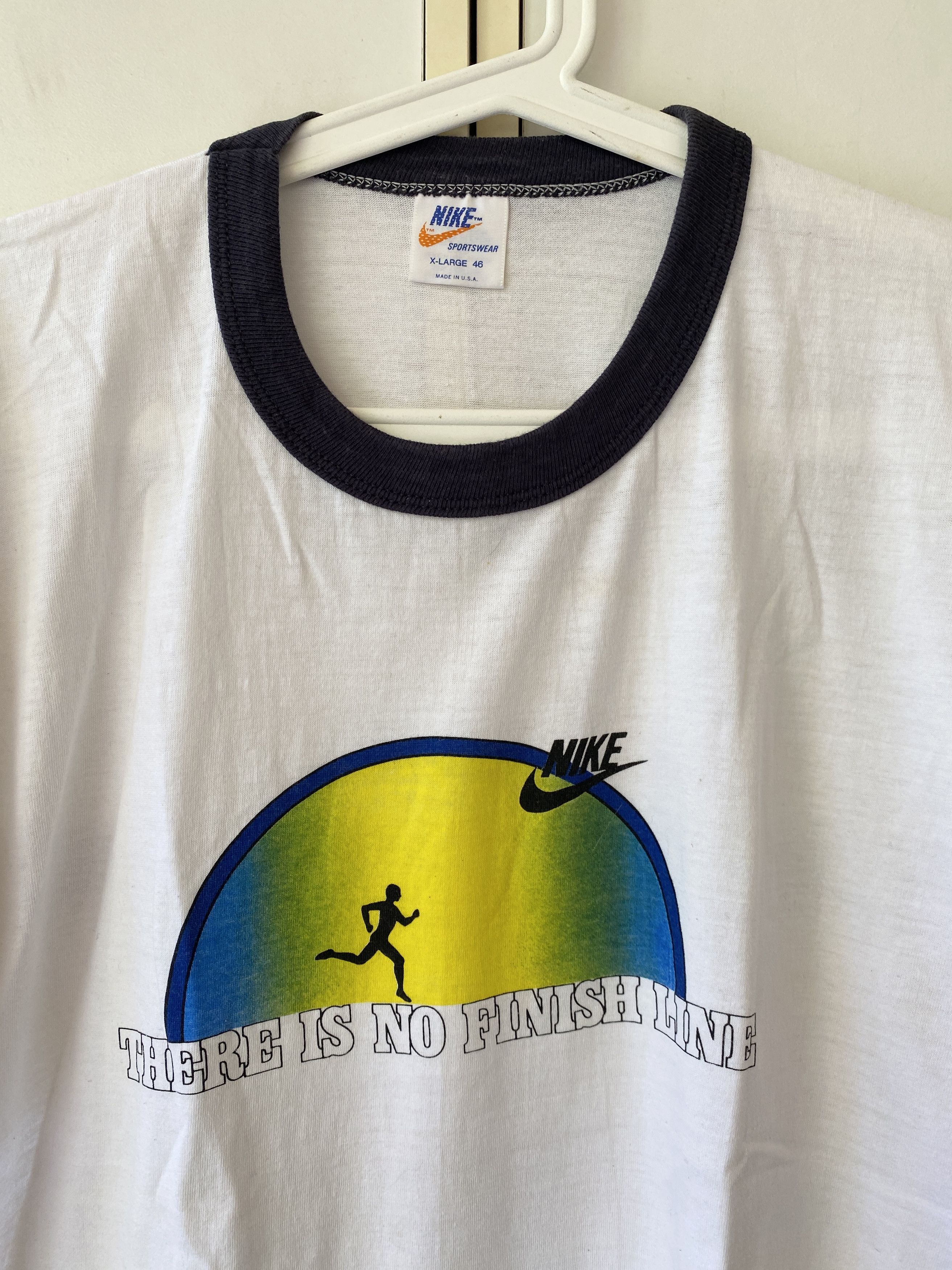 Nike × Vintage VINTAGE NIKE 'THERE IS NO FINISH LINE' RINGER TEE Size US XL / EU 56 / 4 - 3 Thumbnail
