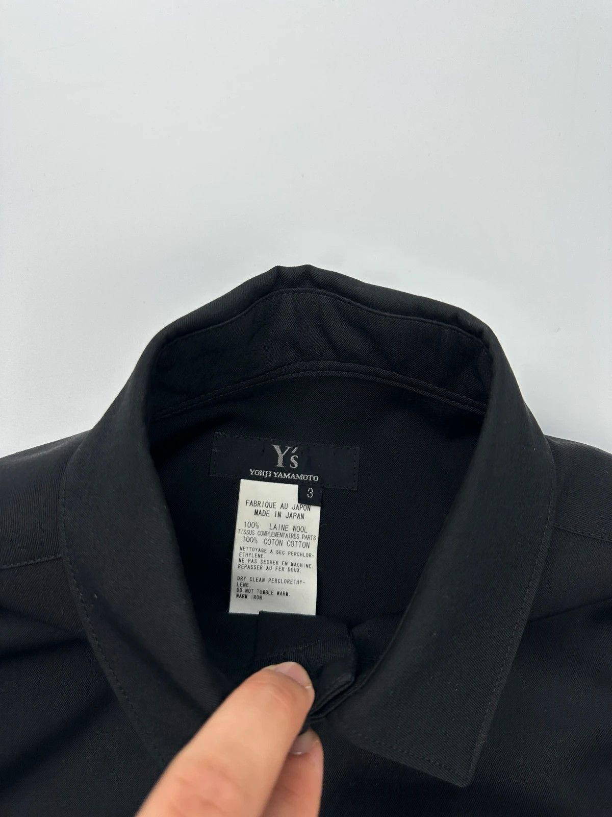 Yohji Yamamoto Y’s Yohji Yamamoto Black Wool Shirt Mesh Sleeves Details Size US S / EU 44-46 / 1 - 7 Thumbnail