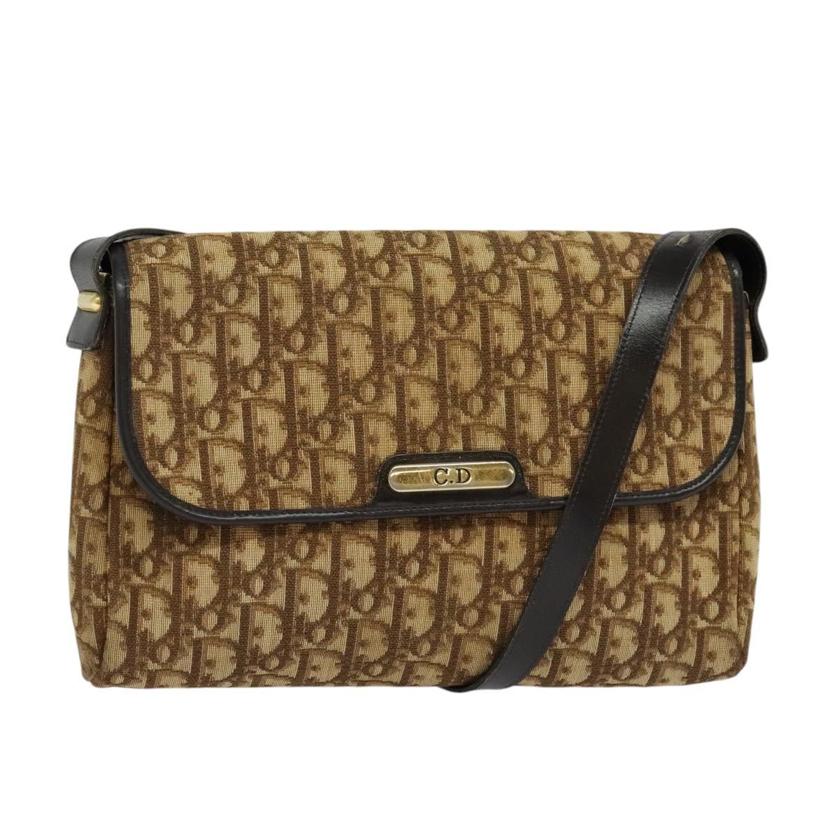 Dior DIOR Trotter Canvas Shoulder Bag Brown Gold Size ONE SIZE - 1 Thumbnail
