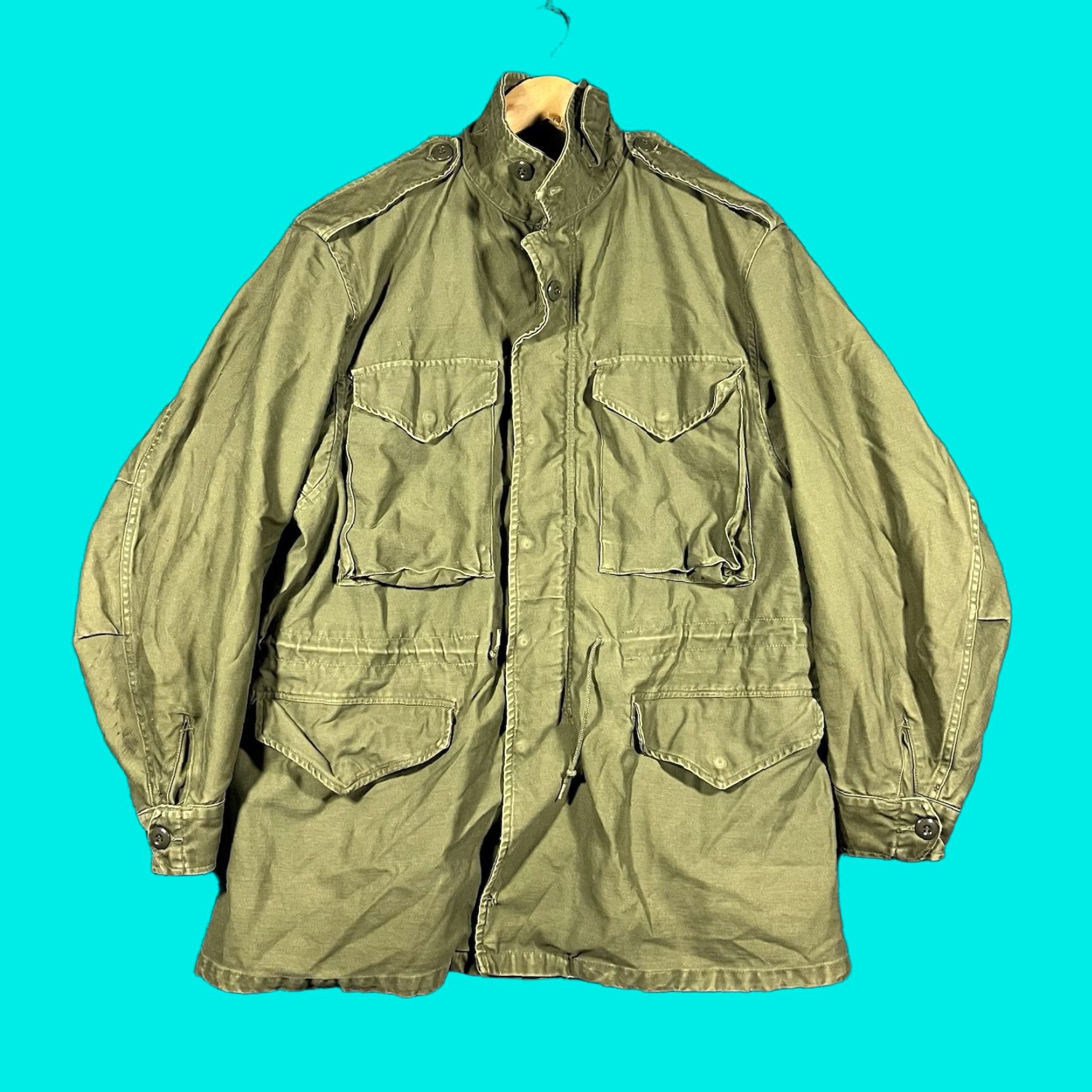 Vintage VINTAGE US Military M-65 Field Jacket Sateen OG-107 Army Coat Medium 1982 Green Size US M / EU 48-50 / 2 - 1 Thumbnail