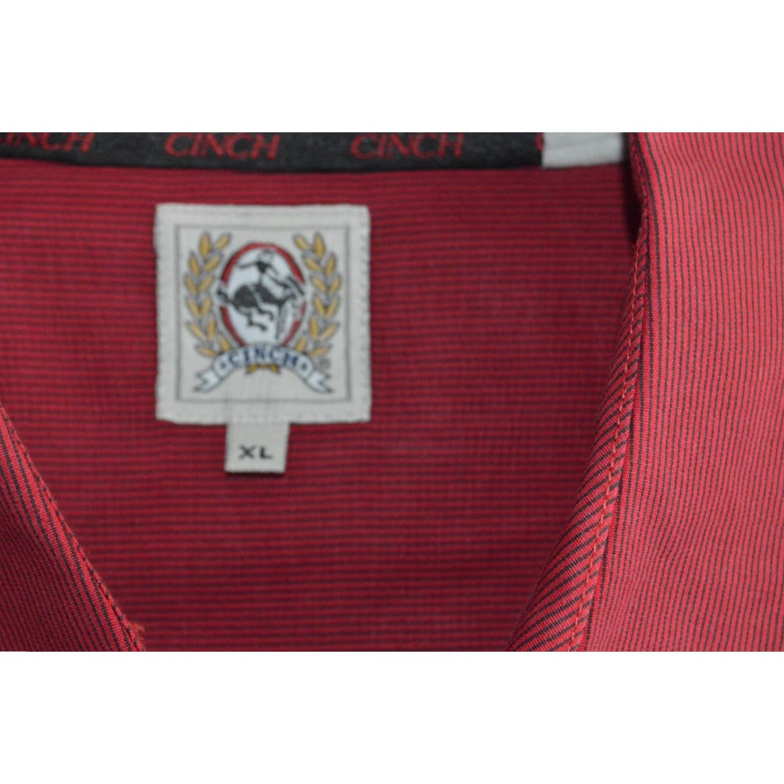 Vintage Cinch Men's Western L/S Shirt XL Red Stripe Cotton Shirt Size US XL / EU 56 / 4 - 4 Thumbnail