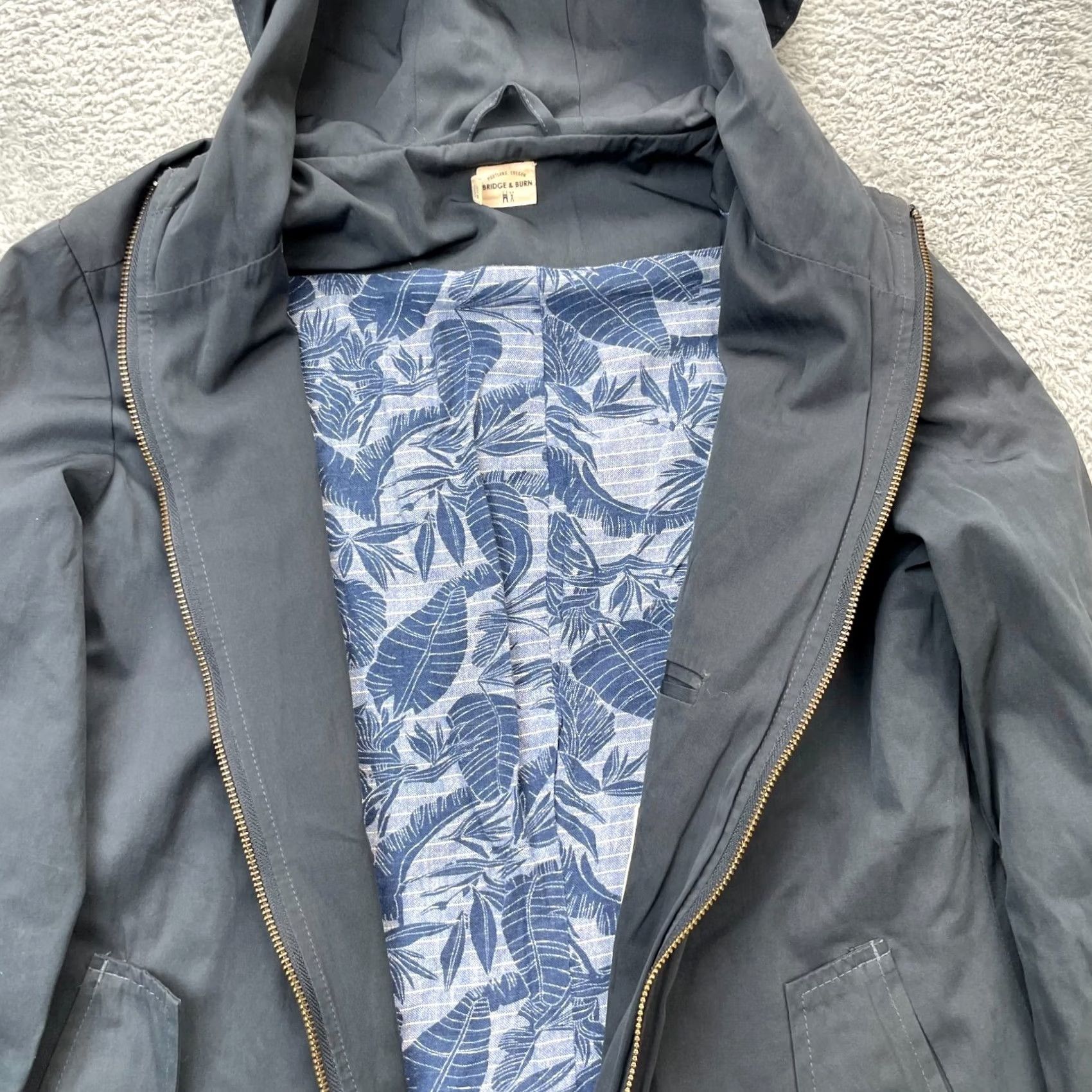 Vintage Bridge & Burn Jacket Womens Small Black Cotton Hooded Full Zip Coat Size S / US 4 / IT 40 - 5 Thumbnail