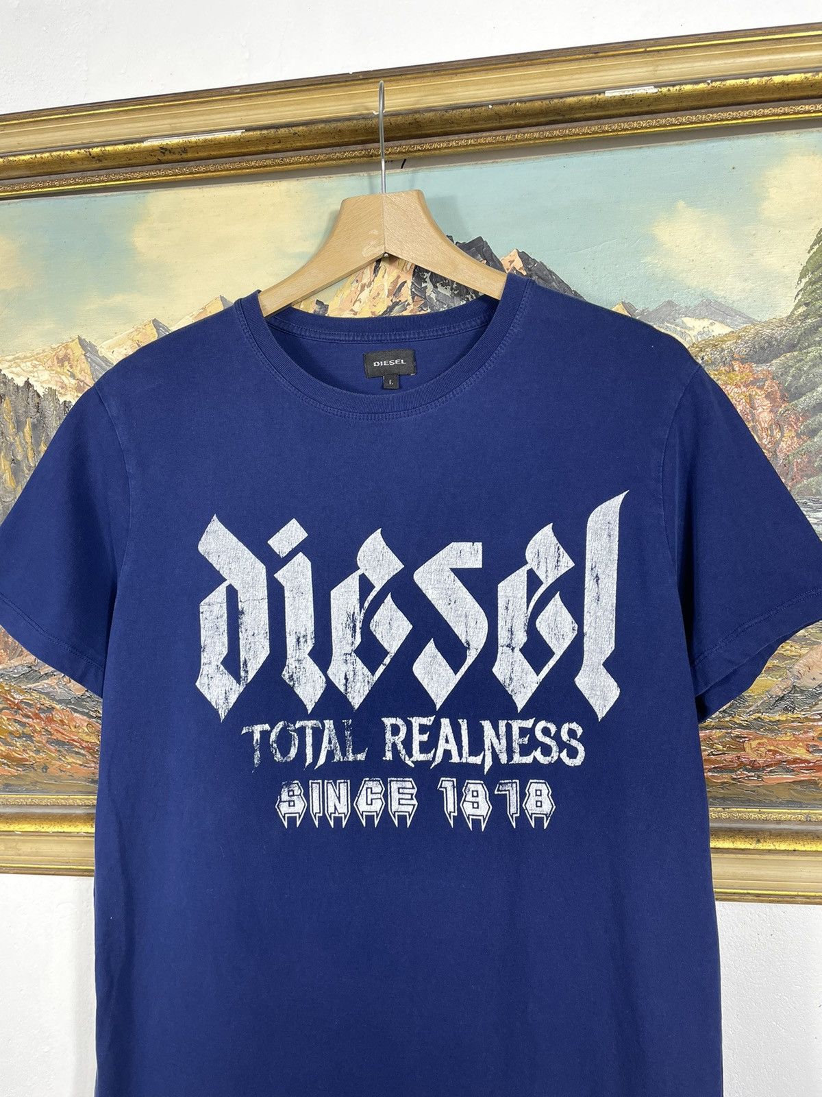 Diesel Diesel Vintage Y2k Navy T-shirt Tee Big Spellout Logo Tribal Size US M / EU 48-50 / 2 - 5 Thumbnail