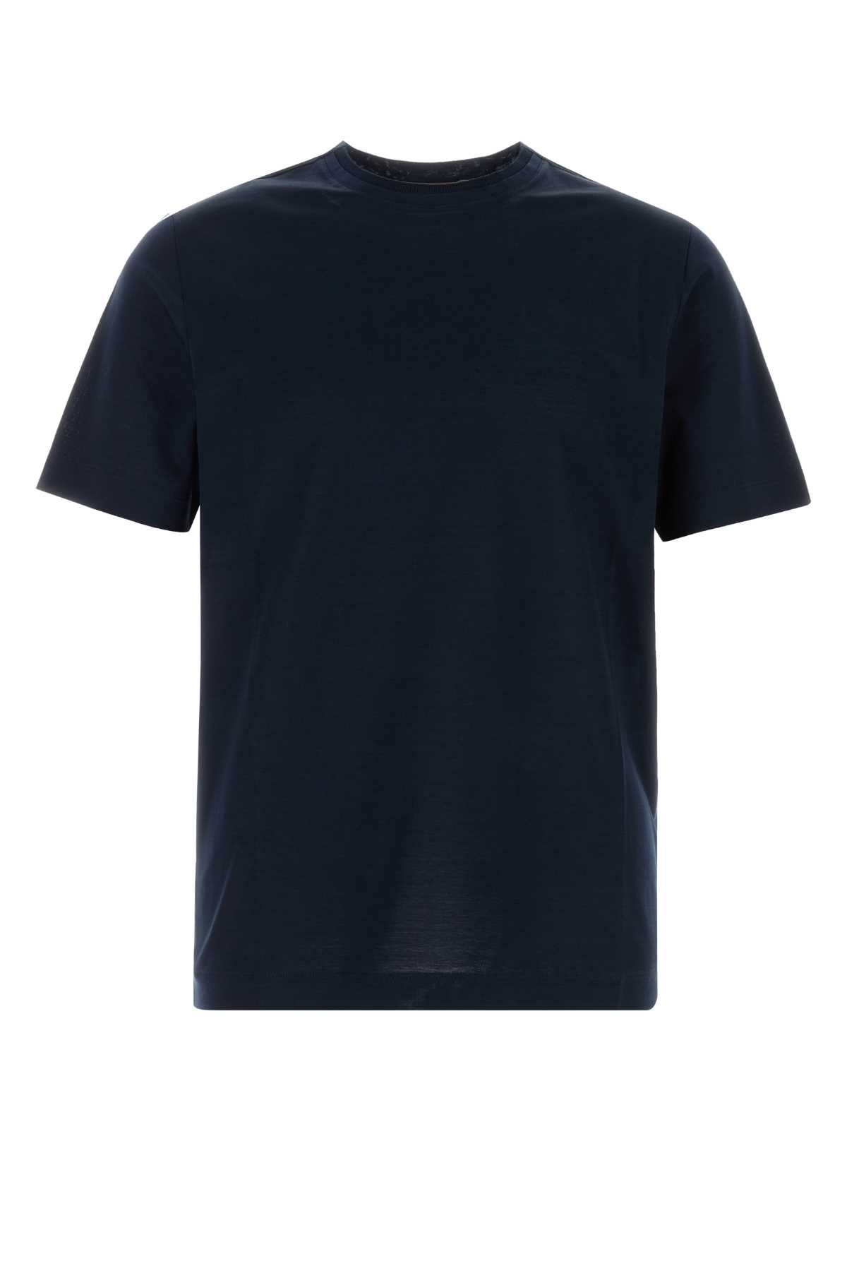 Canali Midnight Blue Cotton T-Shirt Size US XXL / EU 58 / 5 - 1 Thumbnail