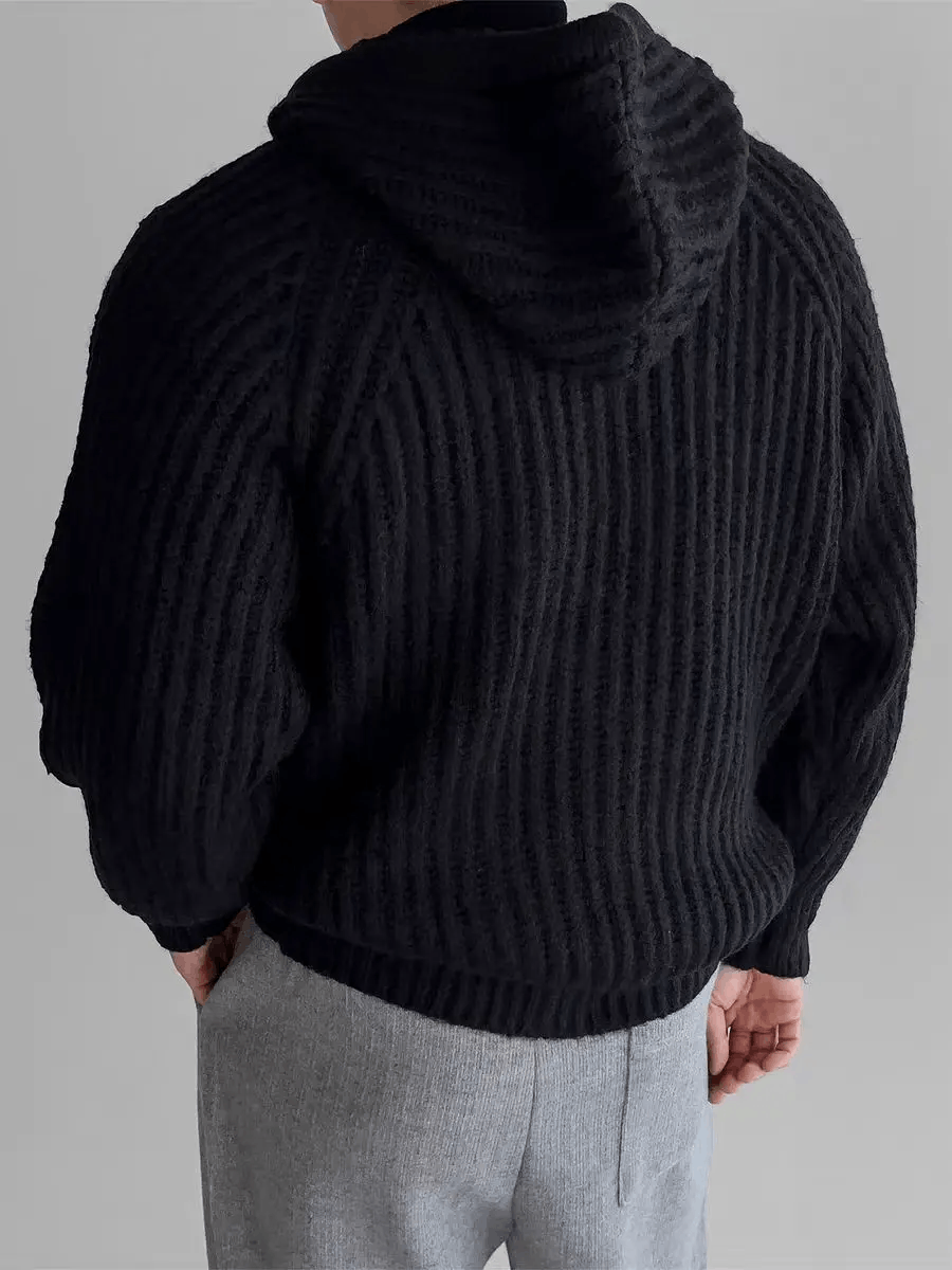 Japanese Brand Knit Thick Sweater Vintage Hooded Jacket Coat Size US L / EU 52-54 / 3 - 2 Thumbnail