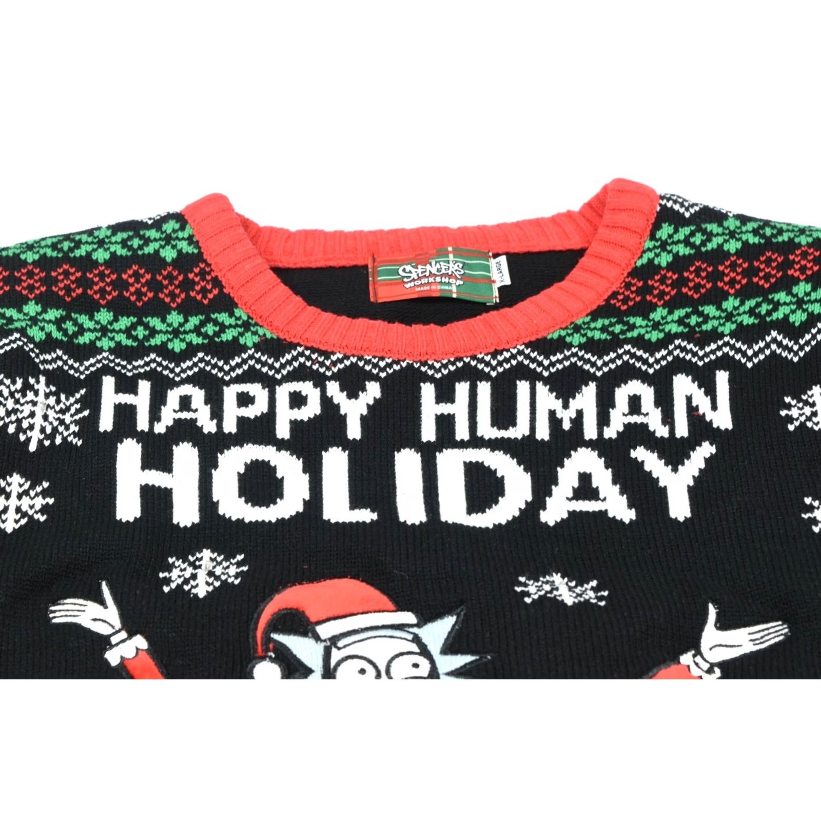 Vintage Spencers Rick & Morty Christmas Sweater Mens XL Light-Up Human Holiday Knit Size US XL / EU 56 / 4 - 3 Thumbnail