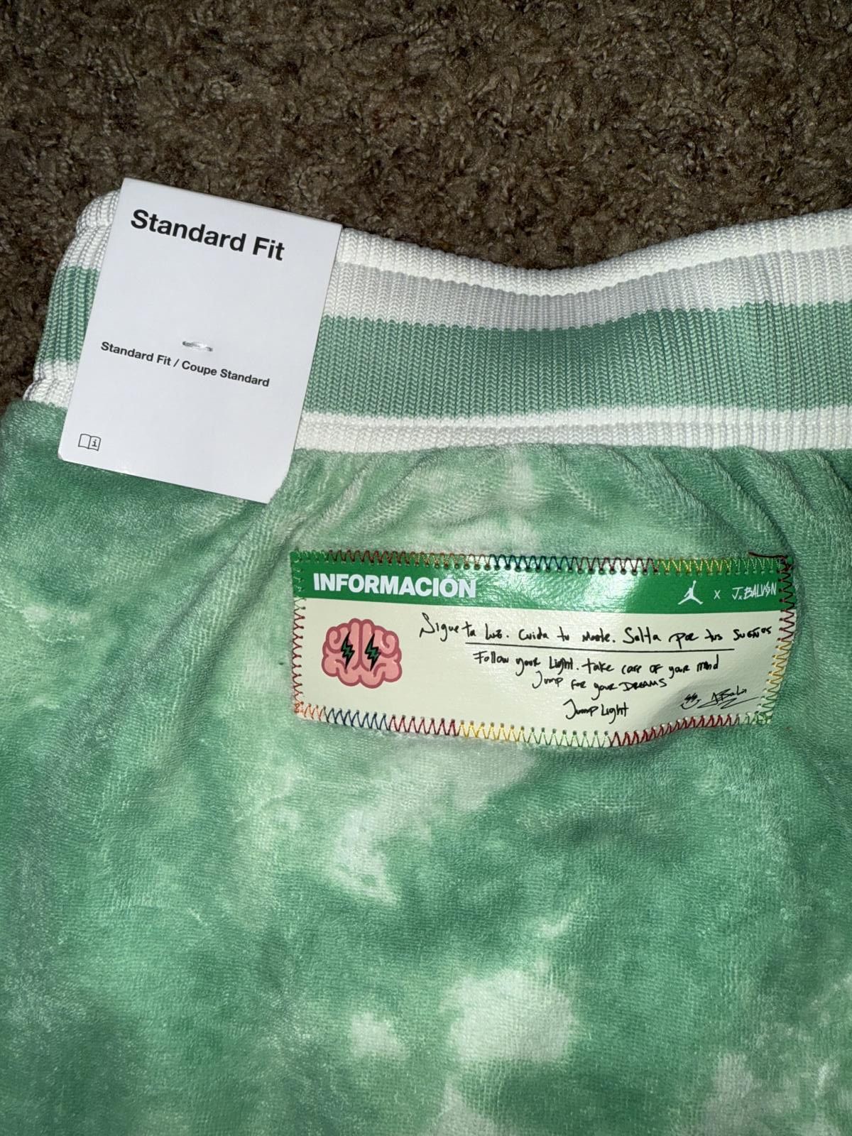 Nike Jordan Men’s Suede Green Diamond Shorts J Balvin Size US 44 / EU 60 - 9 Thumbnail