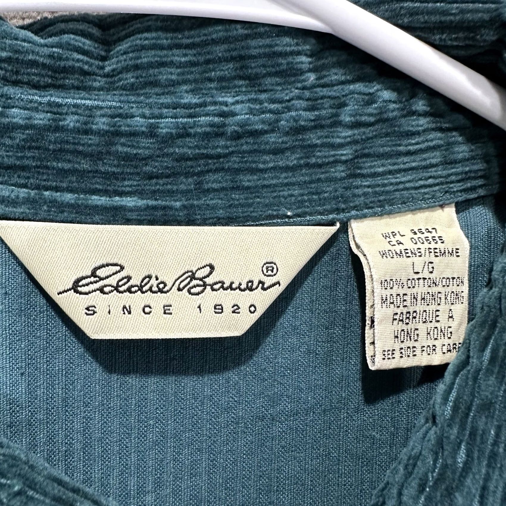 Eddie Bauer Vintage Eddie Bauer Shirt Womens Large Green/Blue Shacket Button Up Oversized Size L / US 10 / IT 46 - 4 Thumbnail