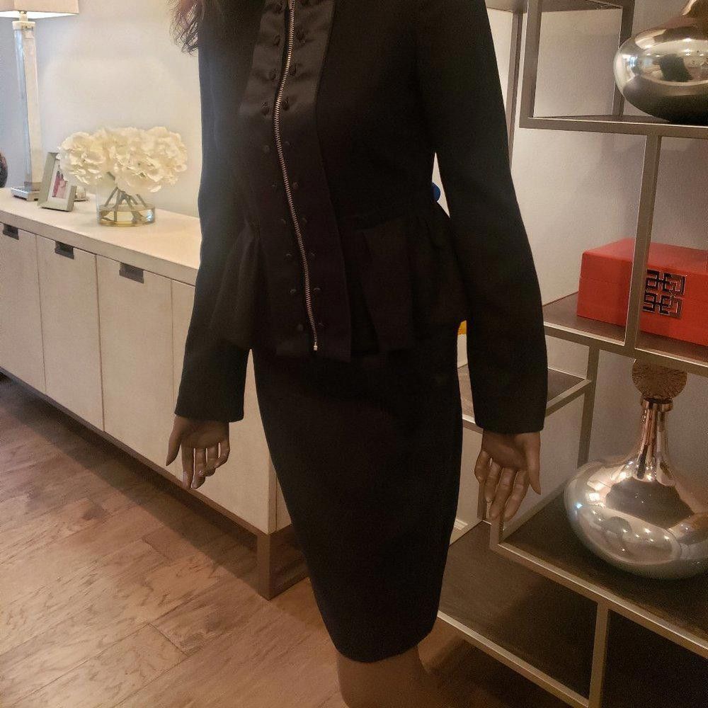 Bcbgmaxazria BCBG MaxAzria Tuxedo and Wool 2-Pc Skirt Suit NWT Size M / US 6-8 / IT 42-44 - 6 Thumbnail