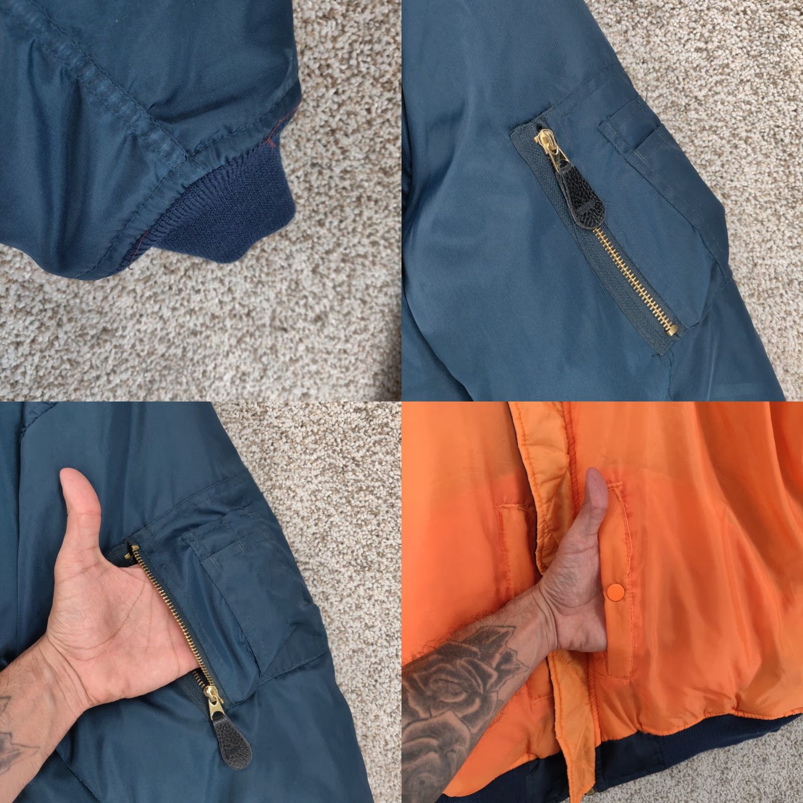 Vintage VINTAGE American Vintage MA-1 Bomber Jacket Mens XL Blue USAF Military Flight Jacket Size US XL / EU 56 / 4 - 8 Thumbnail