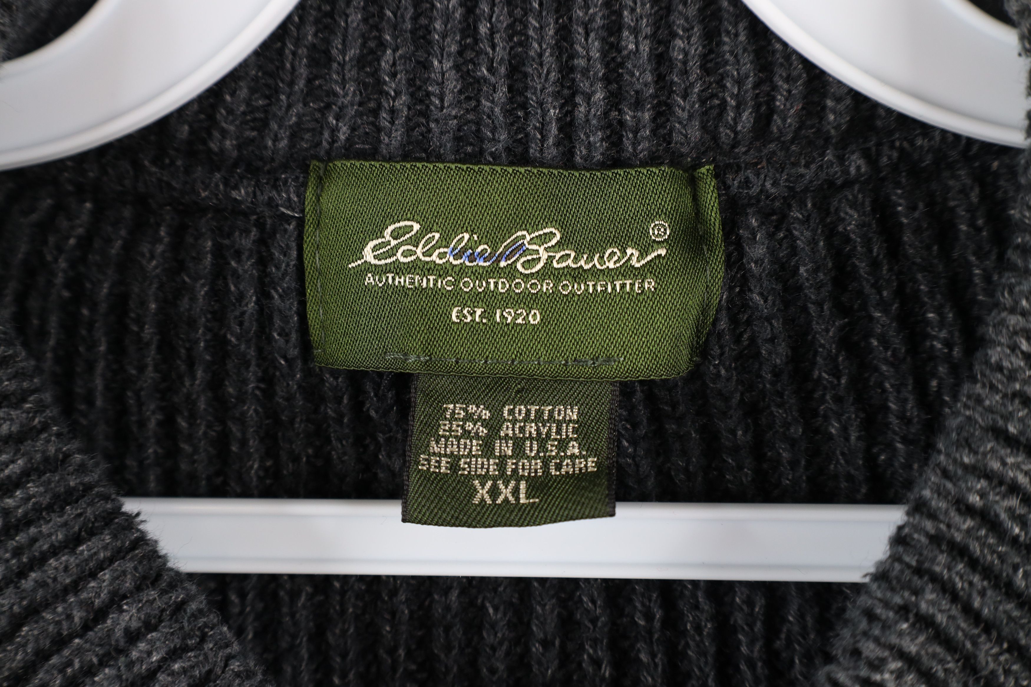 Eddie Bauer Vintage 90s Eddie Bauer Ribbed Knit Henley Sweater USA Size US XXL / EU 58 / 5 - 4 Thumbnail