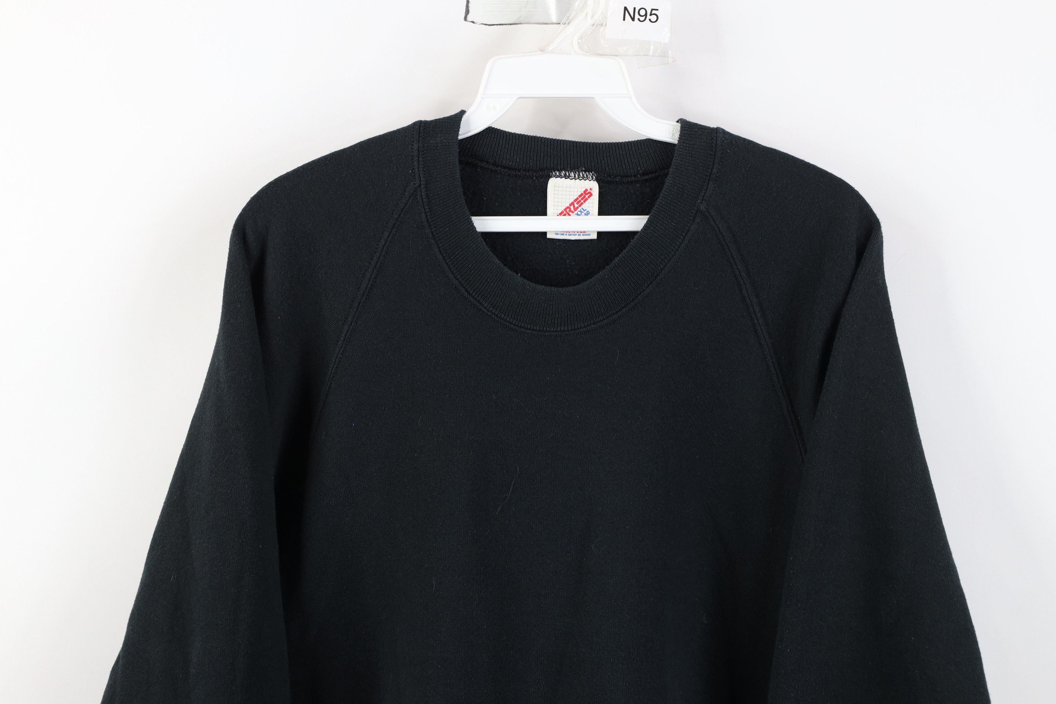 Vintage Vintage 90s Streetwear Blank Crewneck Sweatshirt Black USA Size US XXL / EU 58 / 5 - 2 Thumbnail