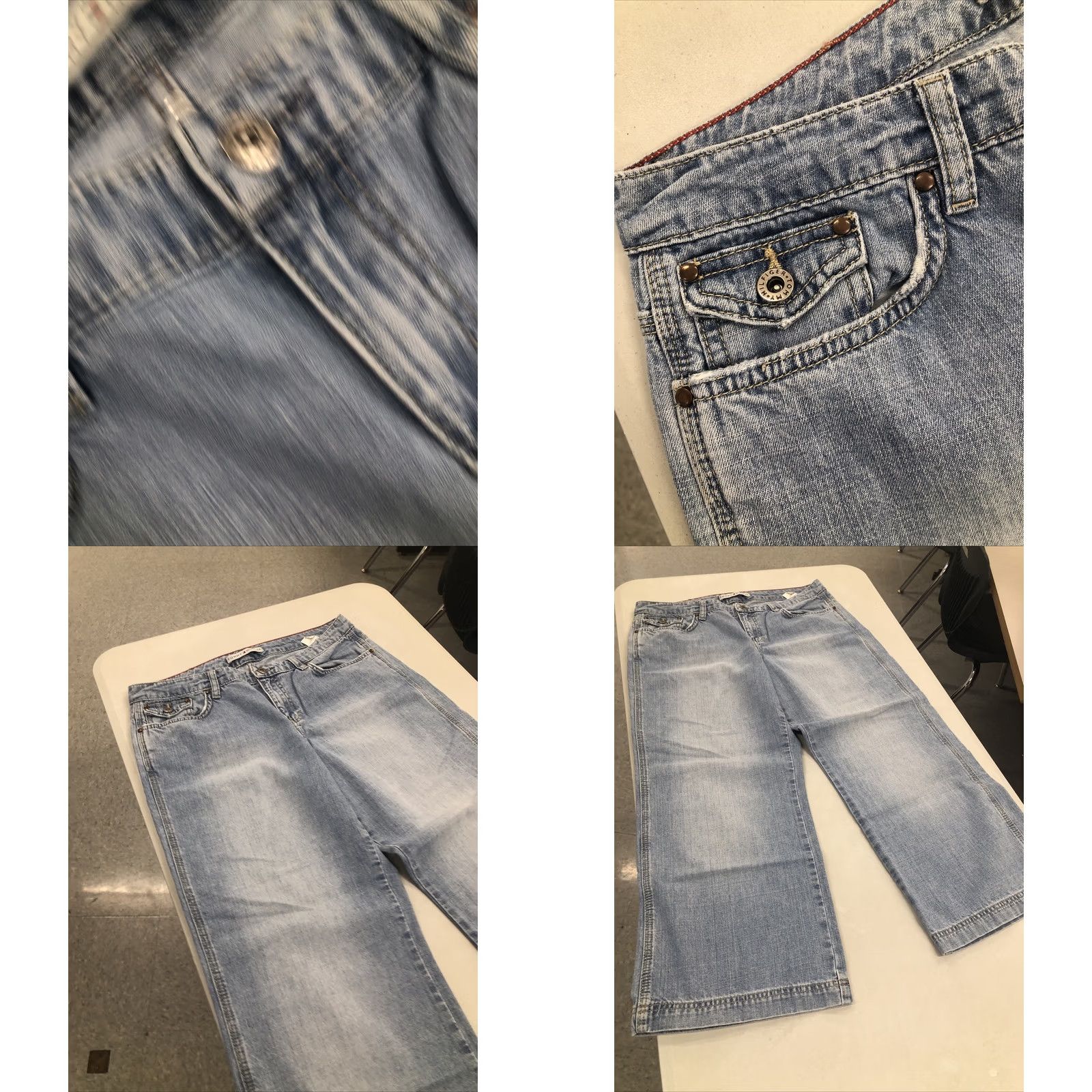 Tommy Hilfiger VINTAGE Tommy Hilfiger Jeans Capri Women 10 Blue 100% Cotton Logo 90s Retro Hipster Mids Rise 25in Inseam 32in Waist 25in 5-Pocket Denim Slim? Size 32" / US 10 / IT 46 - 8 Thumbnail