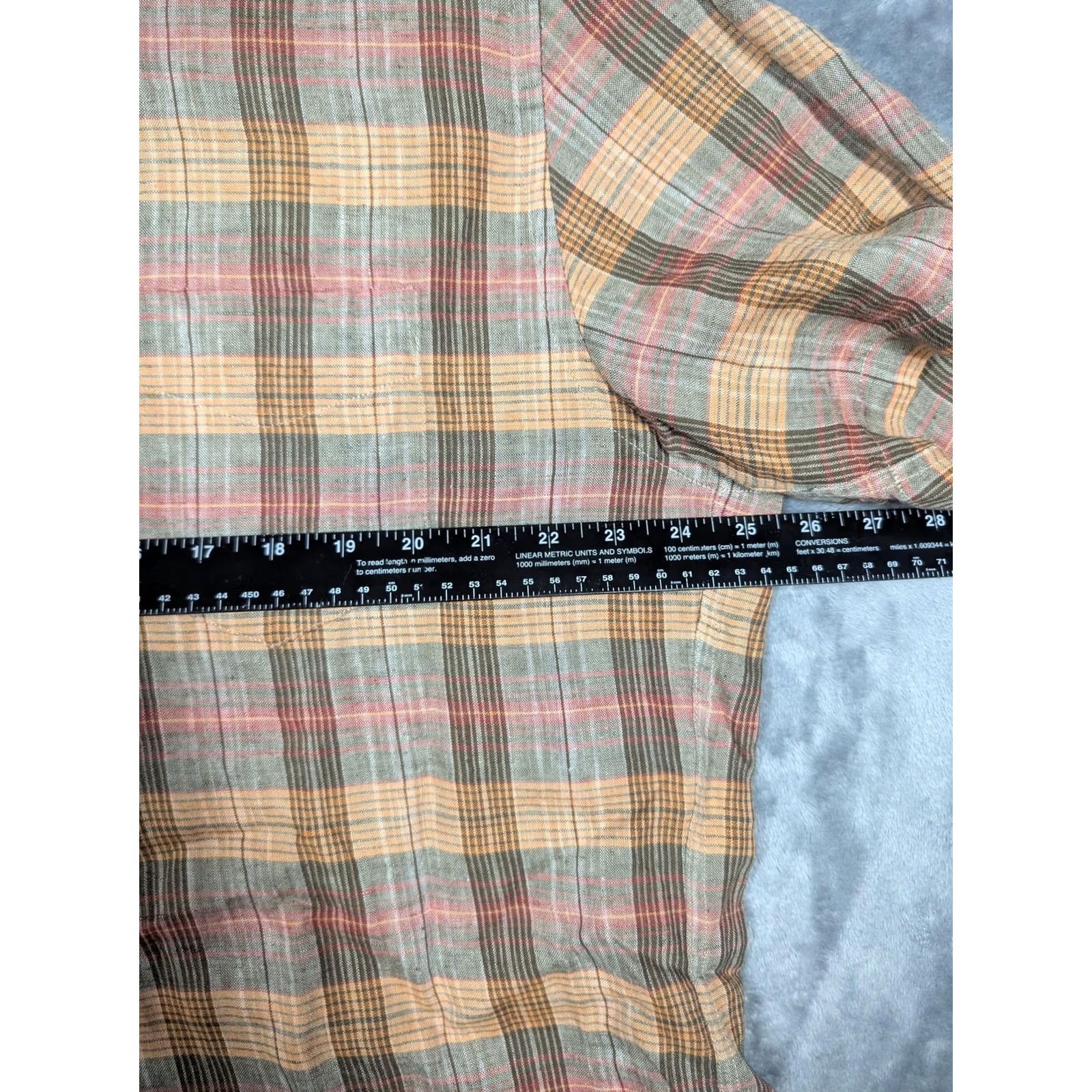 J.Crew J.CREW Shirt Mens Large Multicolor Plaid 100% Linen Short Sleeve Button Front Size US L / EU 52-54 / 3 - 3 Thumbnail