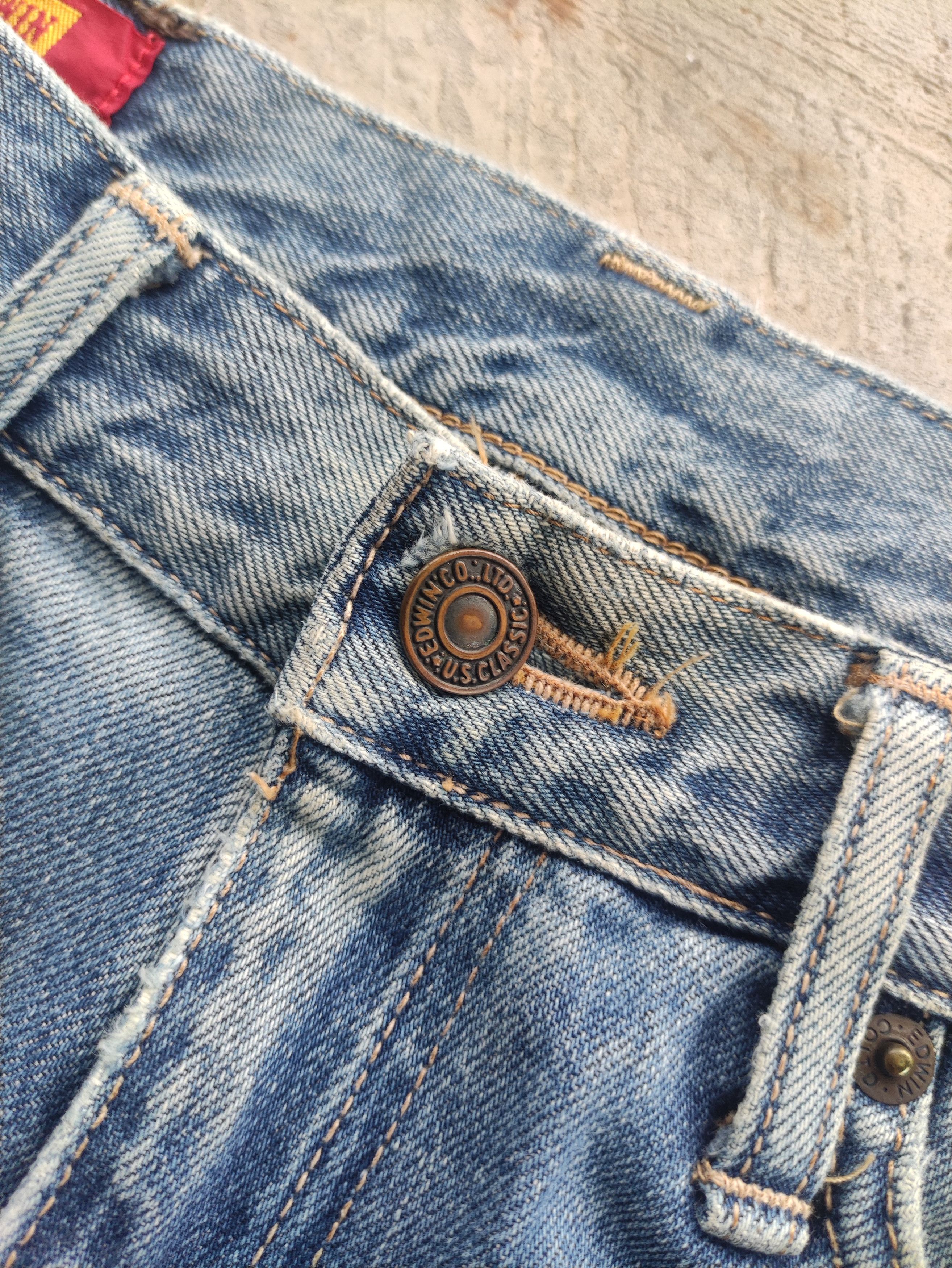 Edwin Vintage Edwin Japan Jean Distressed Faded Denim Size US 29 - 5 Thumbnail