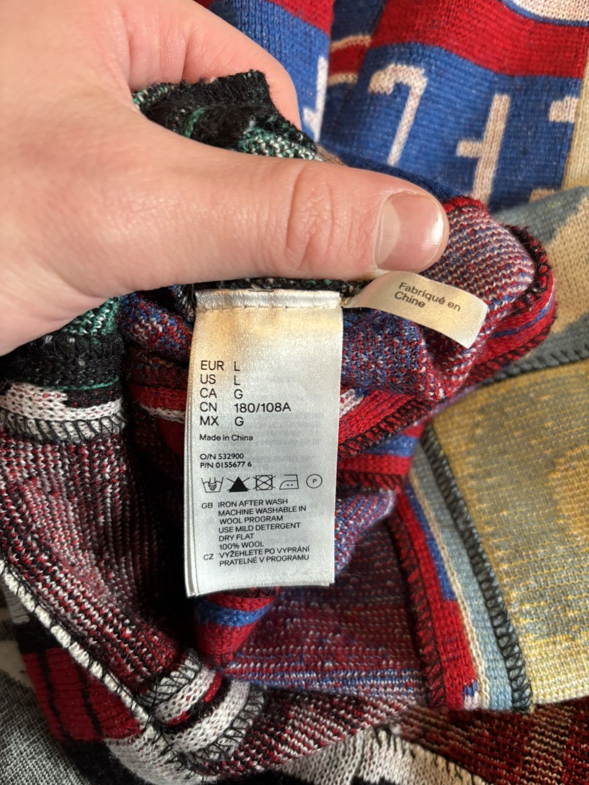 Sacai Sacai Knit Print Button up Shirt Size US L / EU 52-54 / 3 - 8 Thumbnail