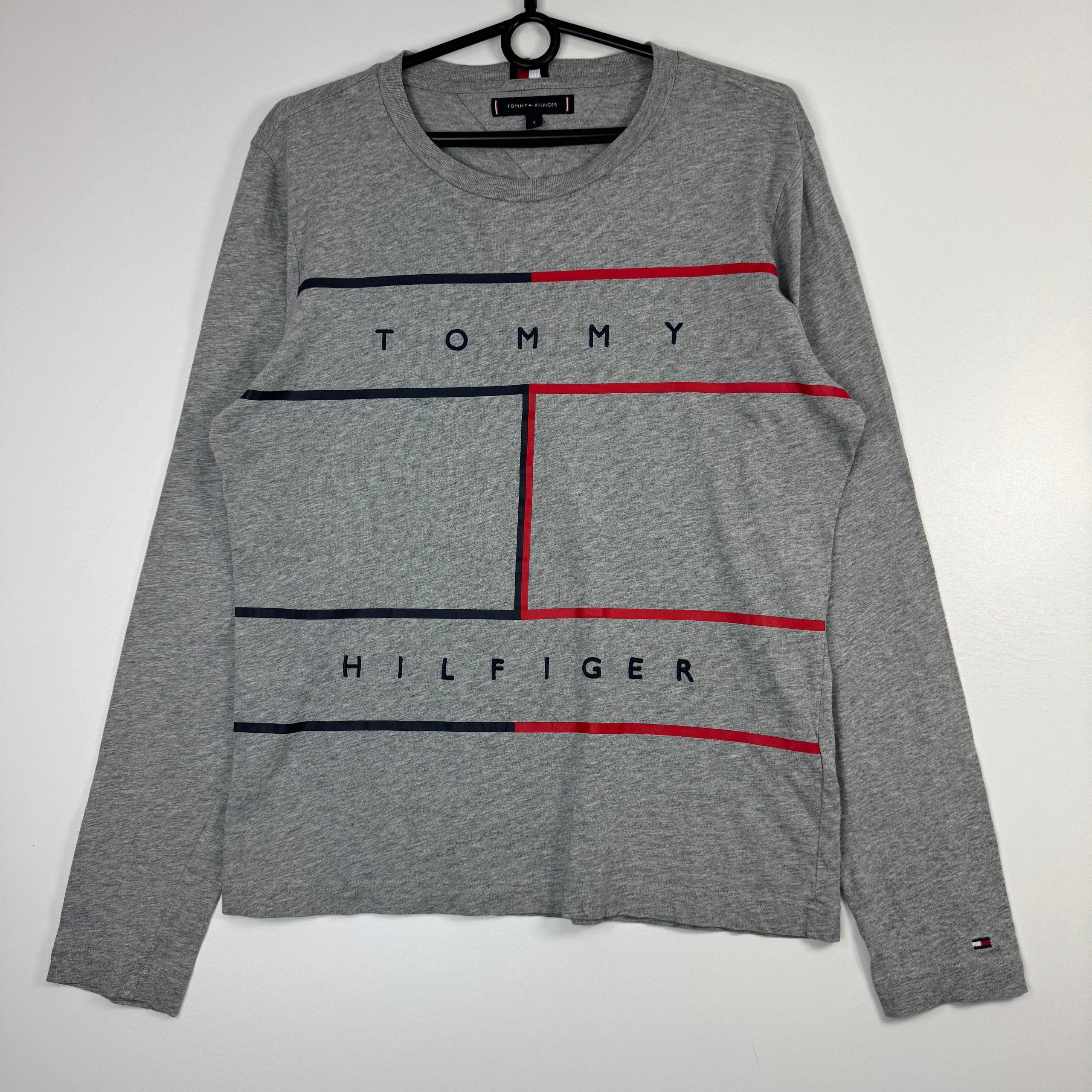 Tommy Hilfiger Tommy Hilfiger Flag Logo Long Sleeve T-Shirt Grey Men Size S Size US S / EU 44-46 / 1 - 1 Thumbnail