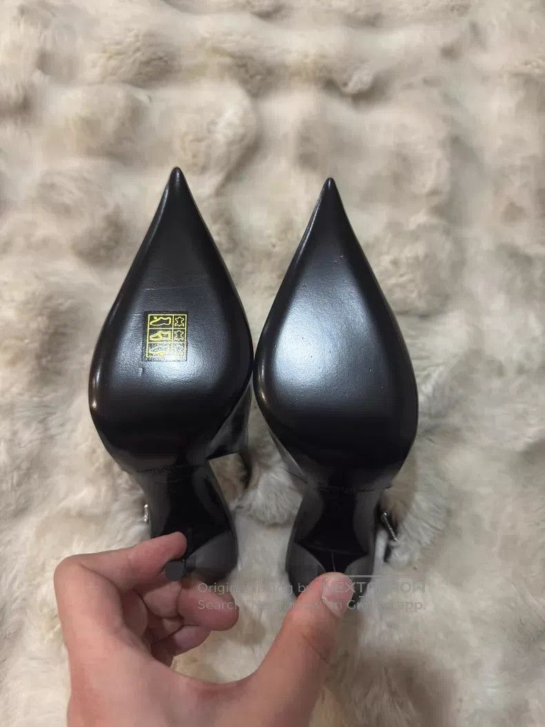 Saint Laurent Paris Saint Laurent Paris Crystal Rhinestone Patent Leather Poin Size US 5.5 / IT 35.5 - 5 Thumbnail