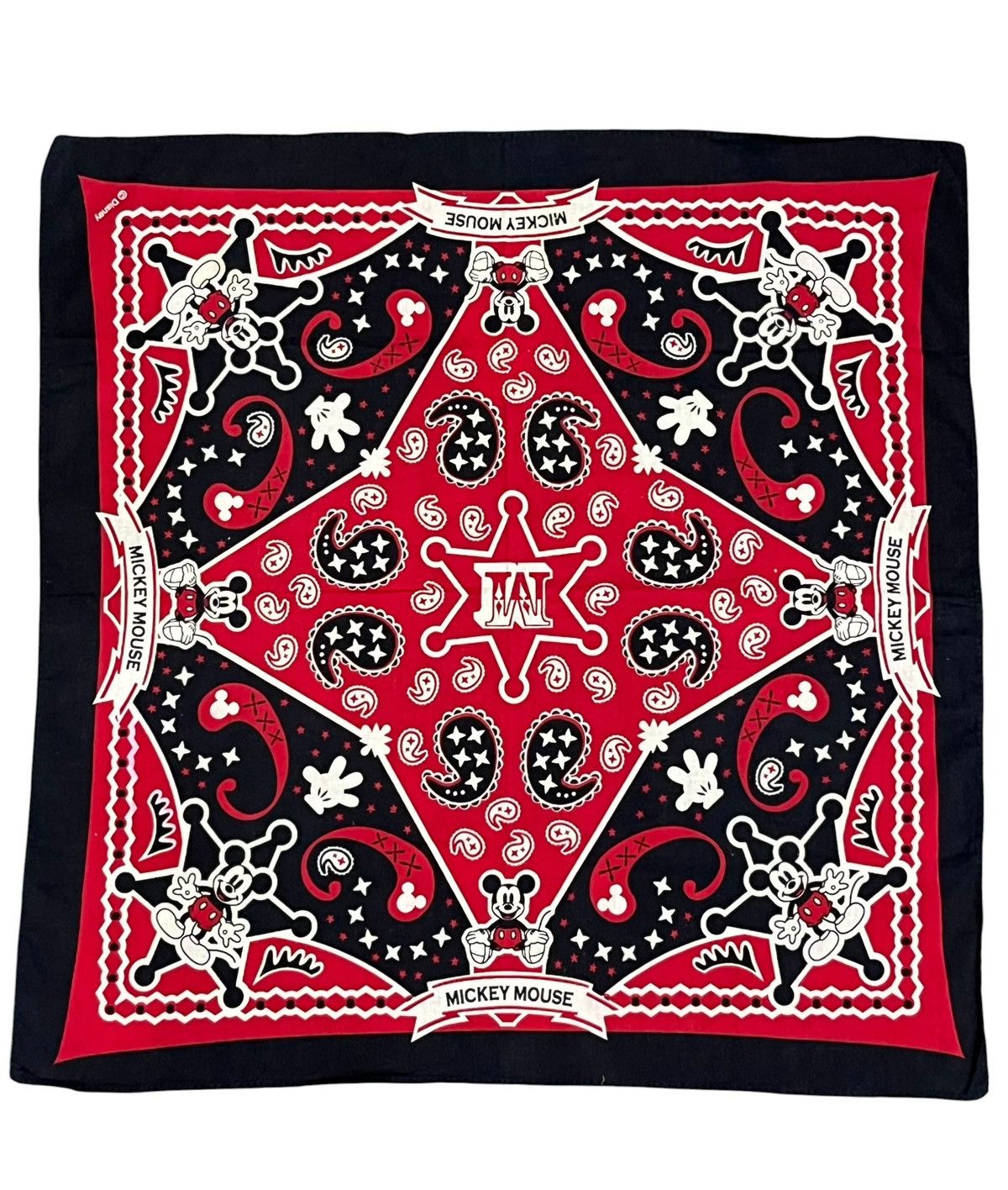 Disney RARE Vintage Disney Mickey Mouse Paisley Bandana Red Archive Size ONE SIZE - 1 Thumbnail