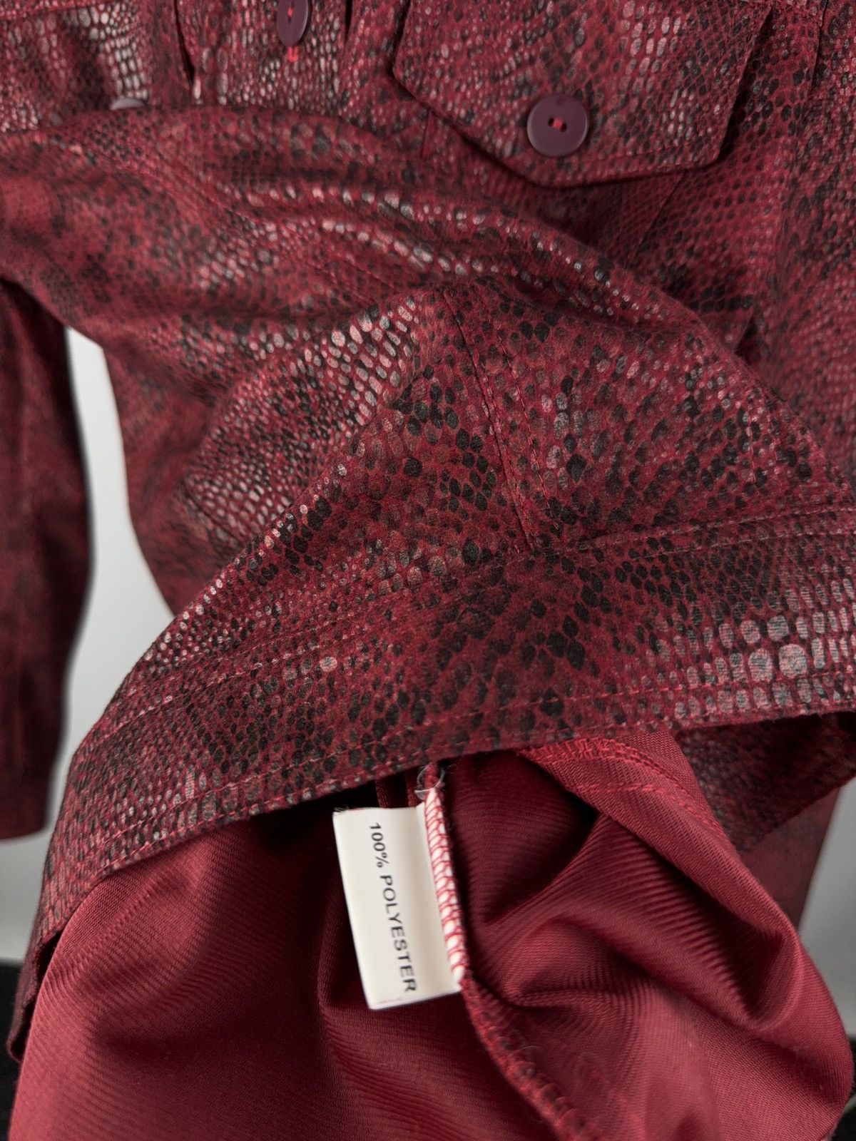Other Avant-Garde Red Snakeskin Jacket – Artwear Faux Leather Size M / US 6-8 / IT 42-44 - 4 Thumbnail