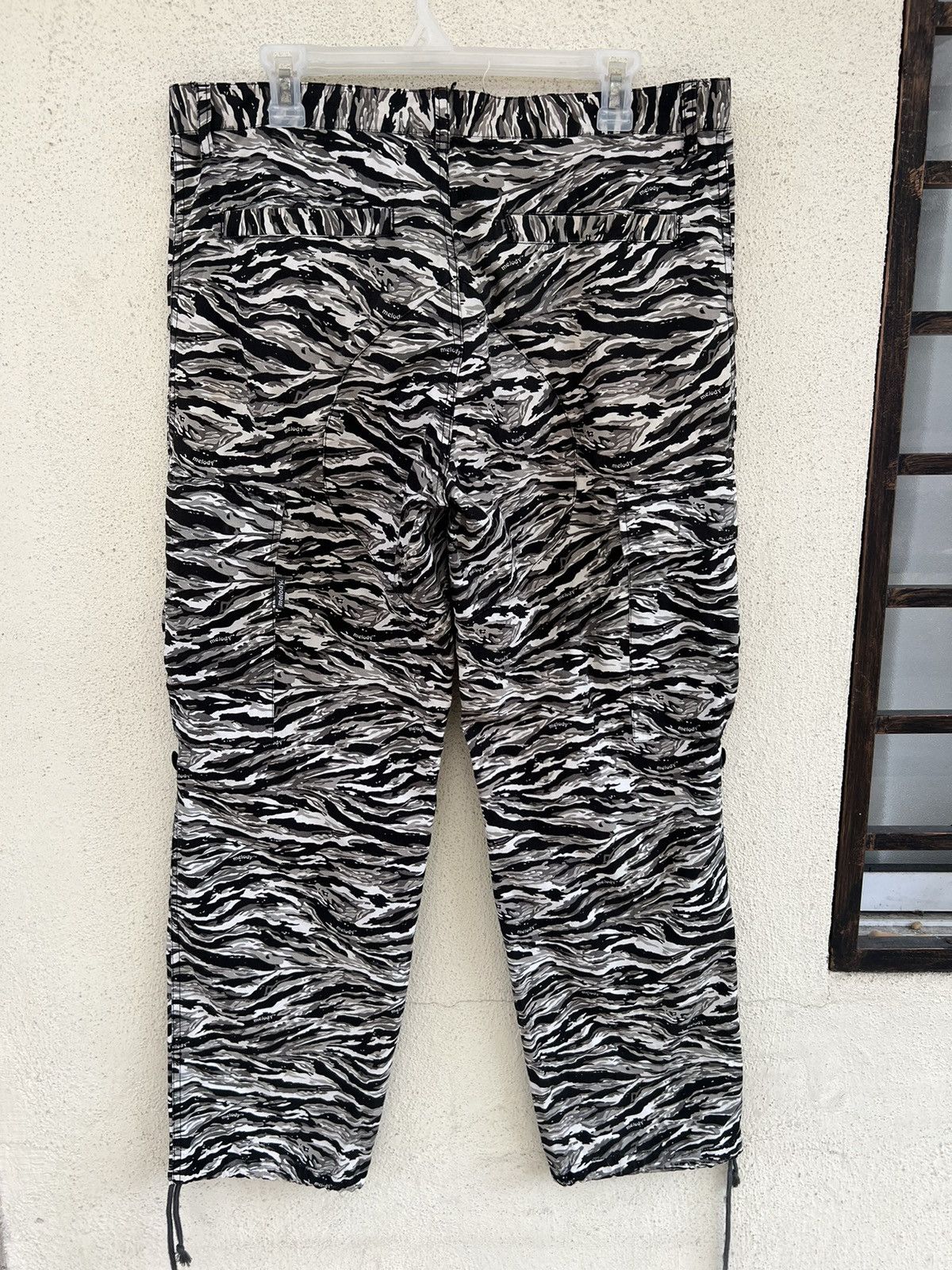 Vintage Melody Japan Drawstring Hem Striped Camo Cargo Trouser Size US 32 / EU 48 - 15 Thumbnail