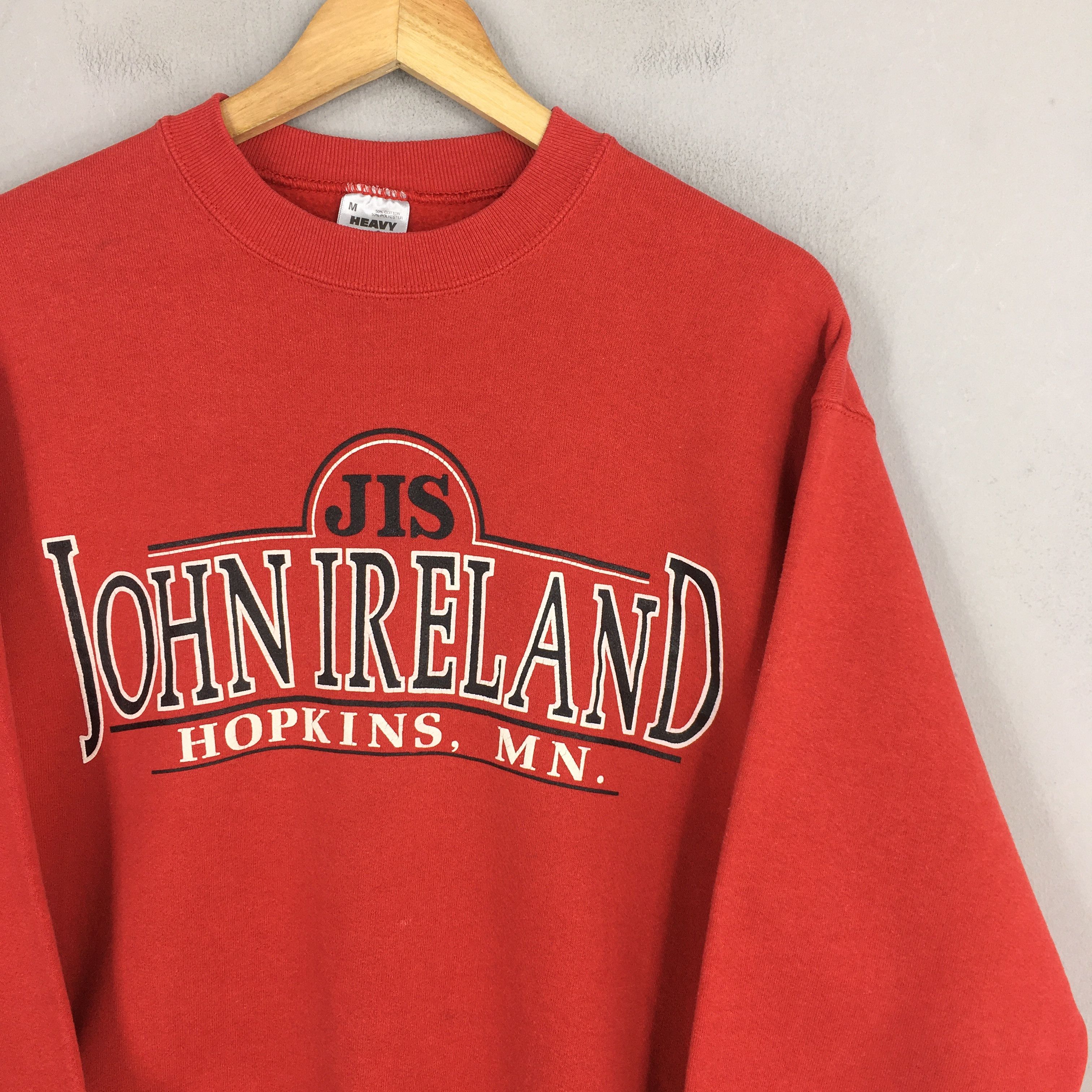 Fruit Of The Loom × NCAA Vintage John Ireland Hopkins School Red Sweatshirt Medium Size US M / EU 48-50 / 2 - 2 Thumbnail