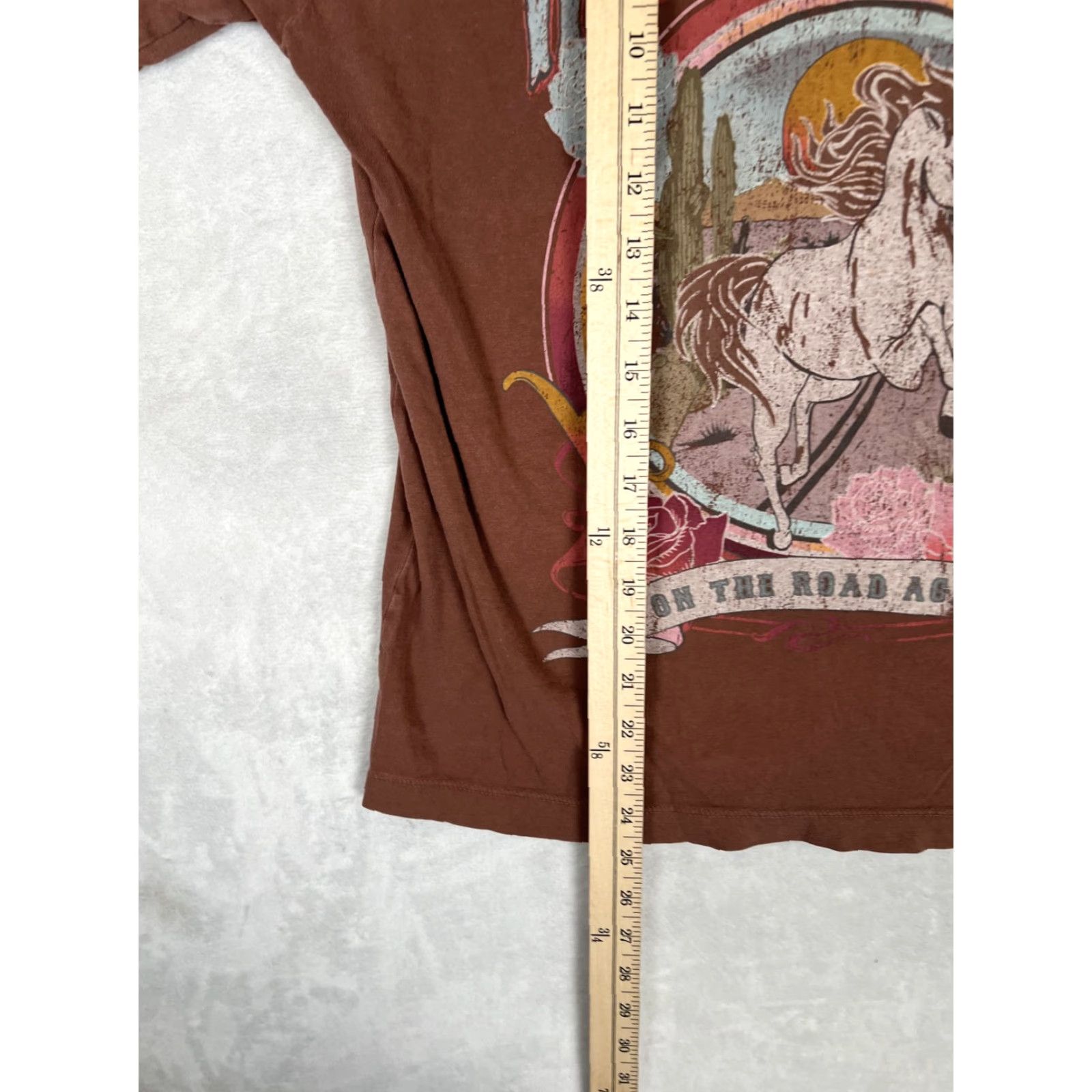 Cotton On Willie Nelson Cotton On T-Shirt Womens XXS Brown On The Road Again Western Crew Neck Short Sleeve Shirt Womens Size XXS / US 00 / IT 34 - 3 Thumbnail