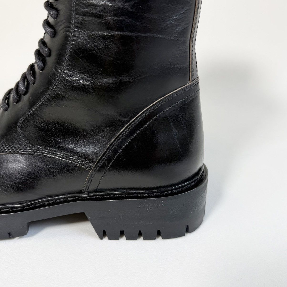 Early 2010s Black Leather Combat Boots