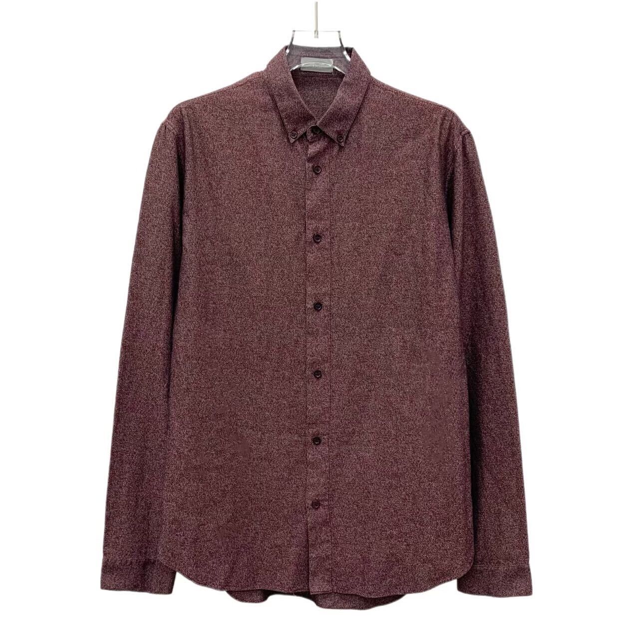Dior Dior Burgundy Cotton Collared Long-Sleeve Shirt Size US S / EU 44-46 / 1 - 1 Thumbnail