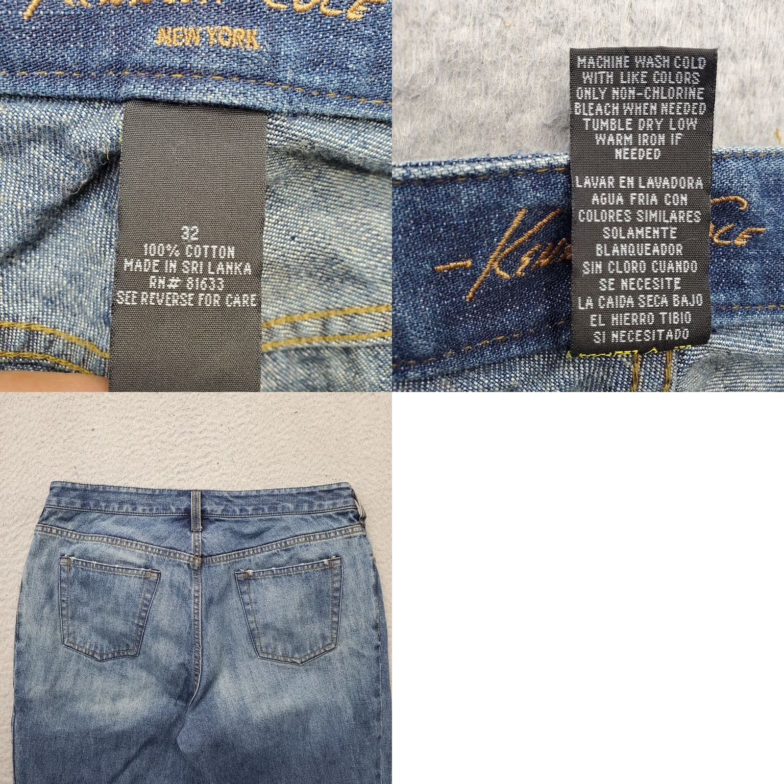 Kenneth Cole Kenneth Cole Bootcut Jeans Womens 32 Blue Denim Streetwear Grunge Frayed Hem Jeans Womens Size 32 Blue Denim 5-Pocket Boyfriend Bootcut Size 24" / US 00 / IT 34 - 8 Thumbnail
