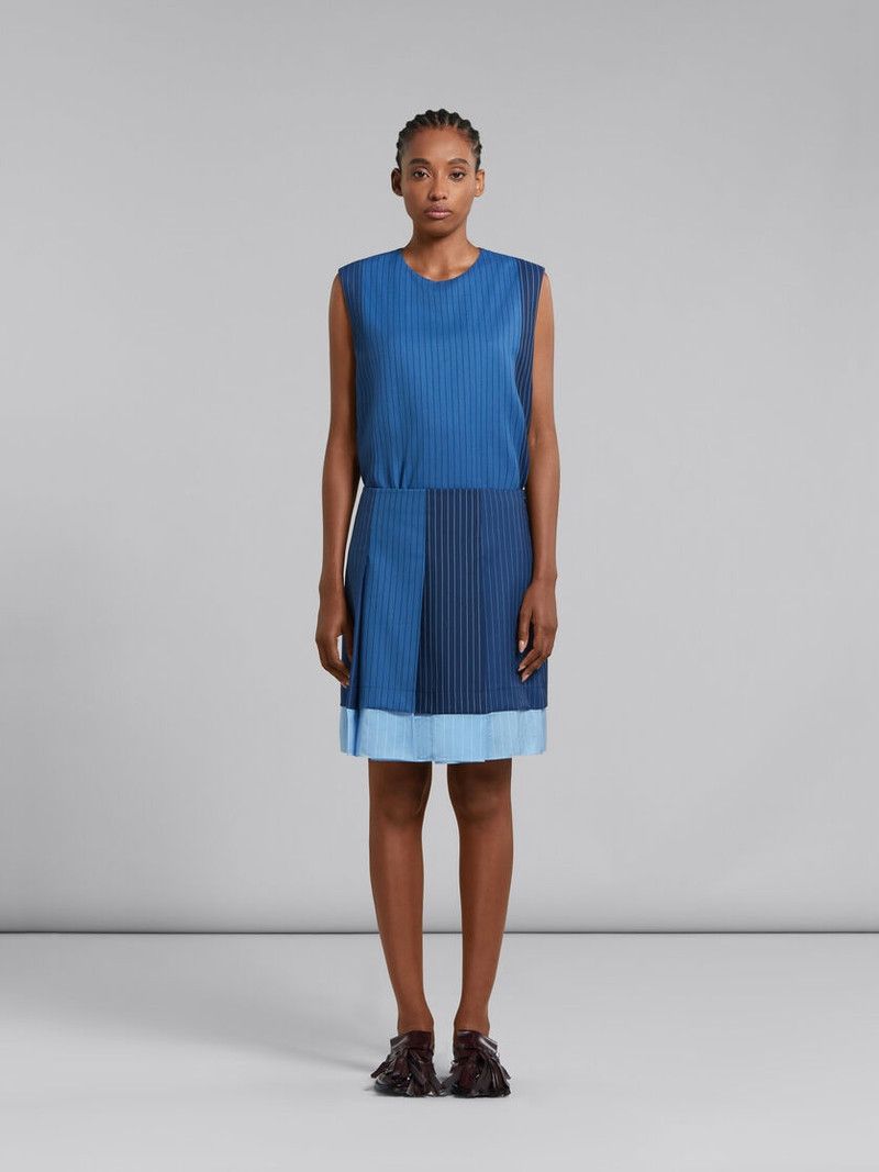 Marni o1y1125 Mini Skirt in Blue Size 26" / US 2 / IT 38 - 2 Thumbnail
