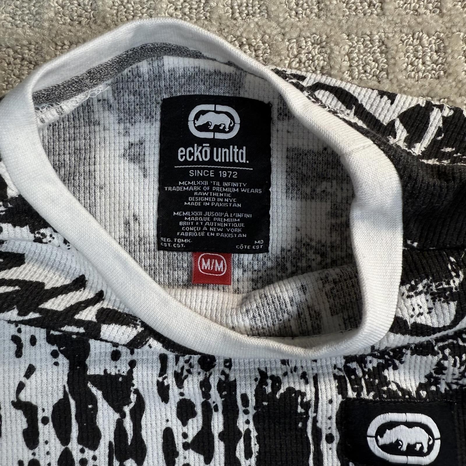 Ecko Unltd. Vintage Ecko Unltd Graffiti All Over Thermal Shirt M Size US M / EU 48-50 / 2 - 2 Thumbnail