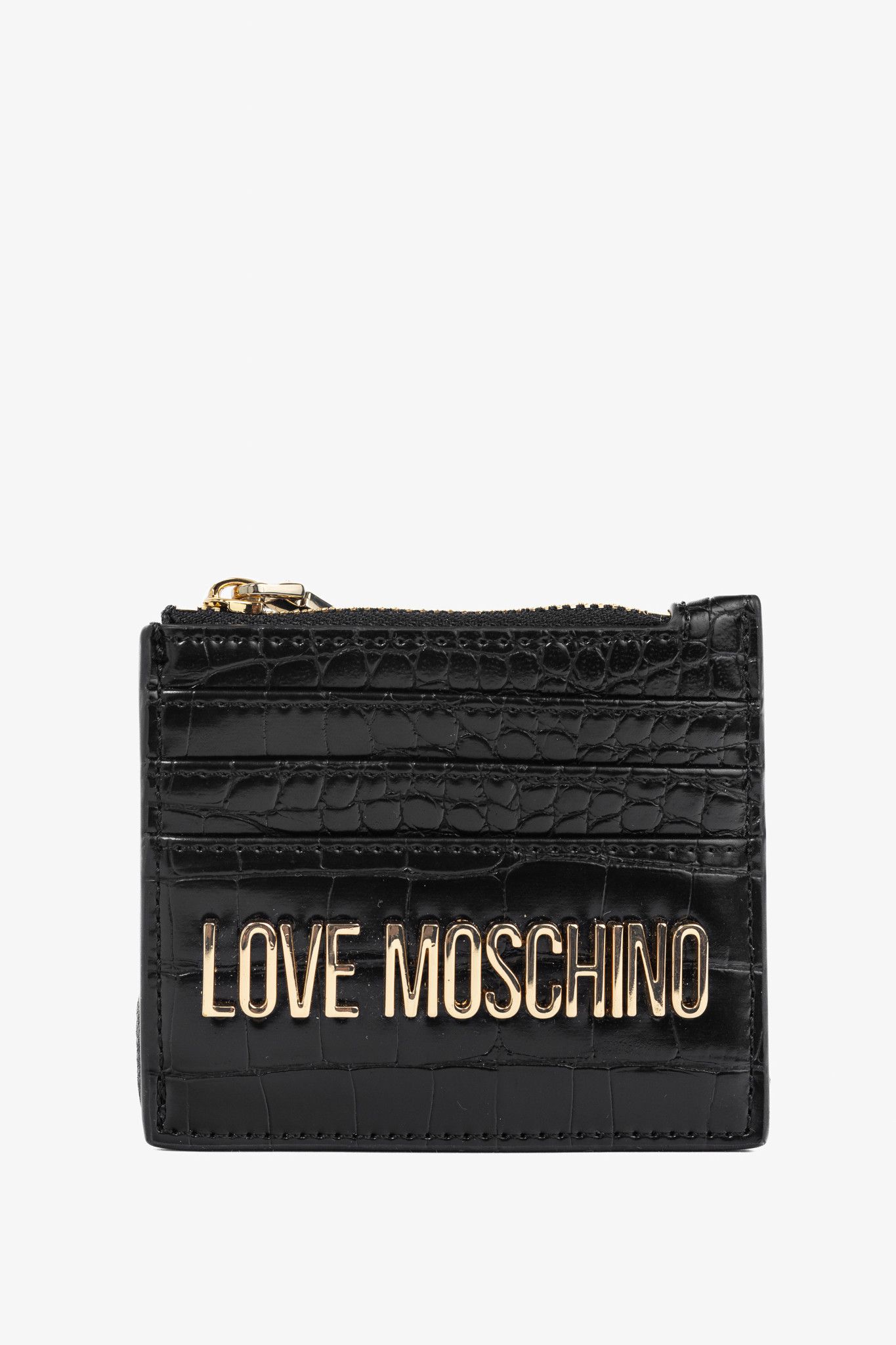 Love Moschino Love Moschino Croc-Embossed Faux-Leather Zip Card Wallet Size ONE SIZE - 1 Thumbnail
