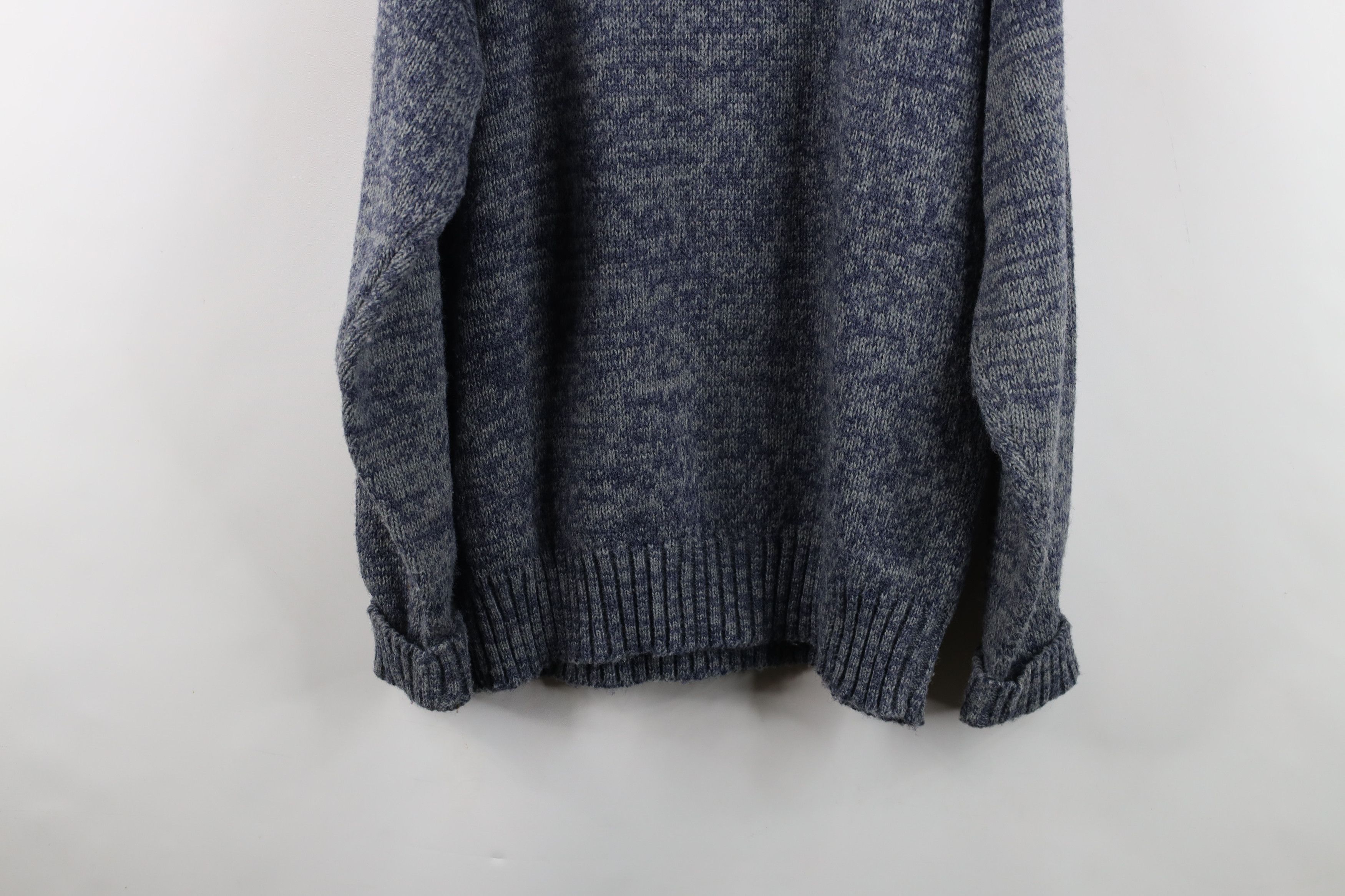Vintage Vintage 90s Streetwear Ribbed Knit Crewneck Sweater Blue Size US XL / EU 56 / 4 - 12 Thumbnail