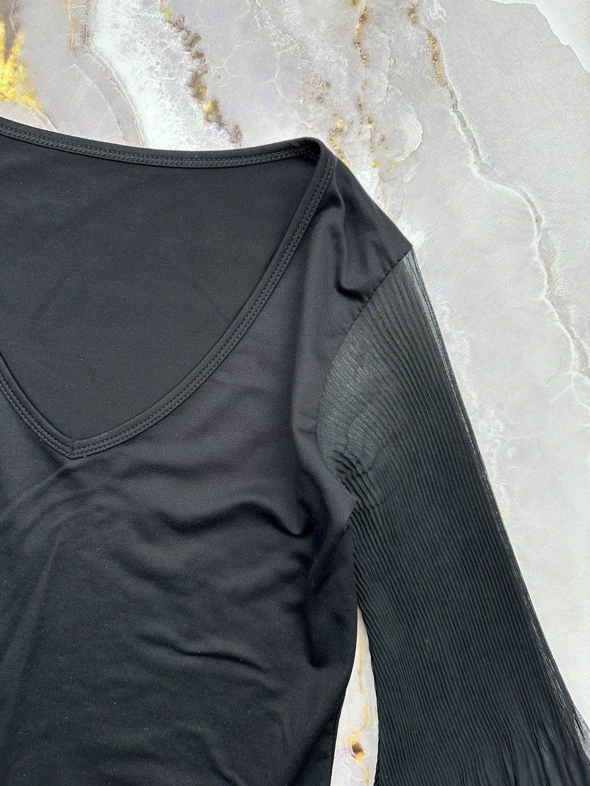 Japanese Brand Vintage Long Sleeve With Flared Mesh Sleeves Size XS / US 0-2 / IT 36-38 - 3 Thumbnail