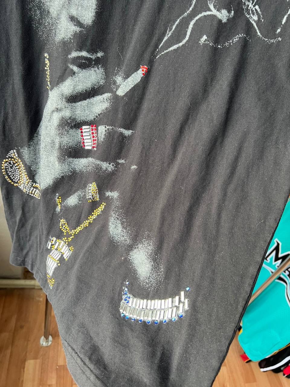 Vintage 2001 TUPAC SHAKUR RAP TEE NEO FACE RHINESTONES GRAPHIC TSHIR Size US M / EU 48-50 / 2 - 8 Thumbnail