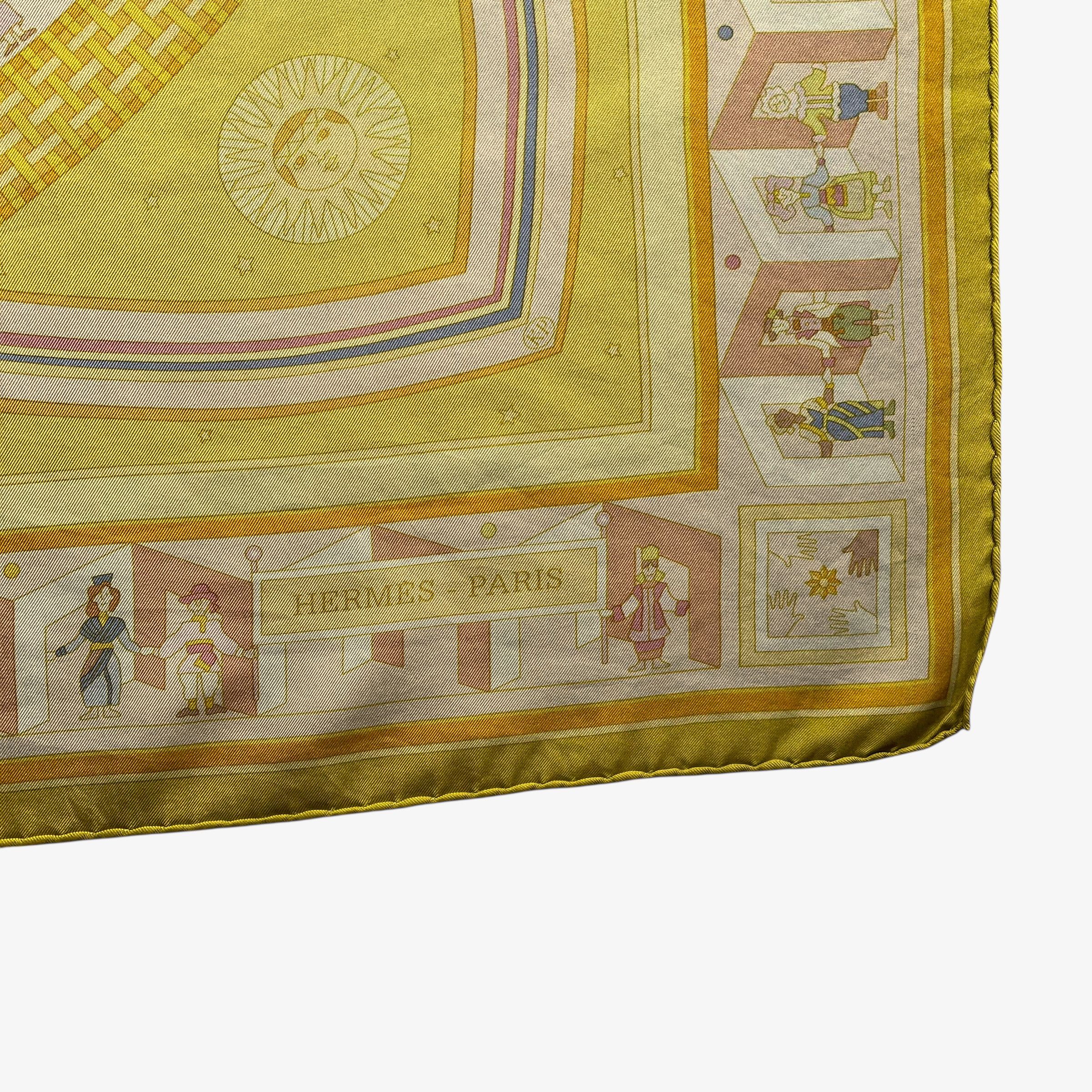 Hermes Vintage Y2K Hermes Paris Donner La Main Sun Face Silk Scarf Size ONE SIZE - 2 Thumbnail