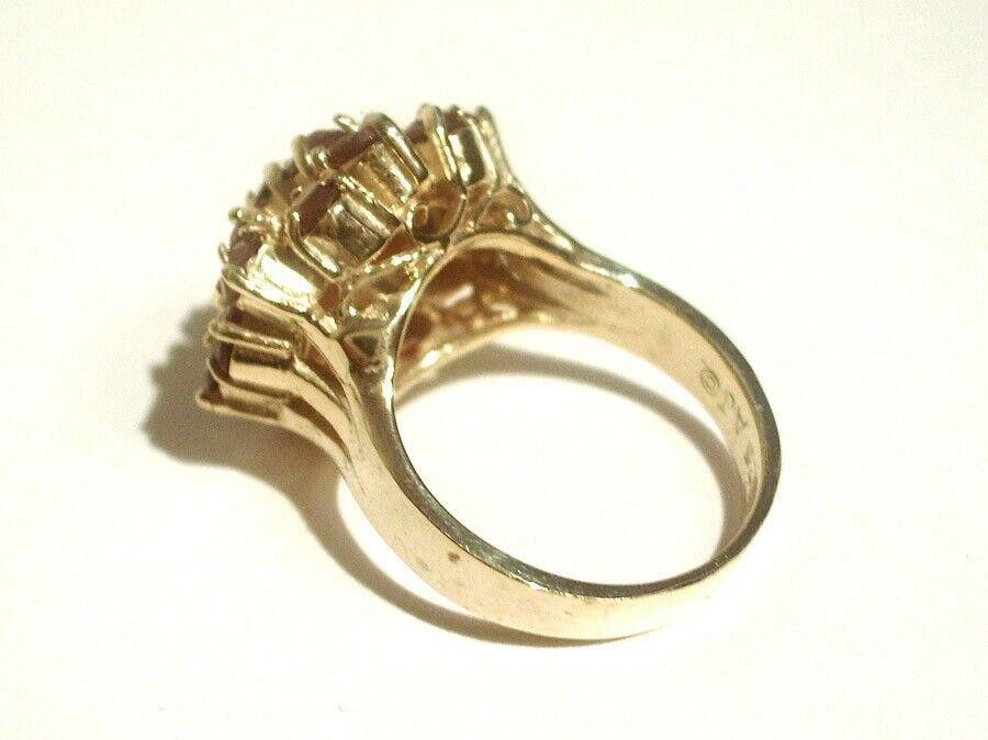 Designer Round Cluster 18ktGold Vermeil Sterling Silver Cocktail Ring Size ONE SIZE - 3 Thumbnail