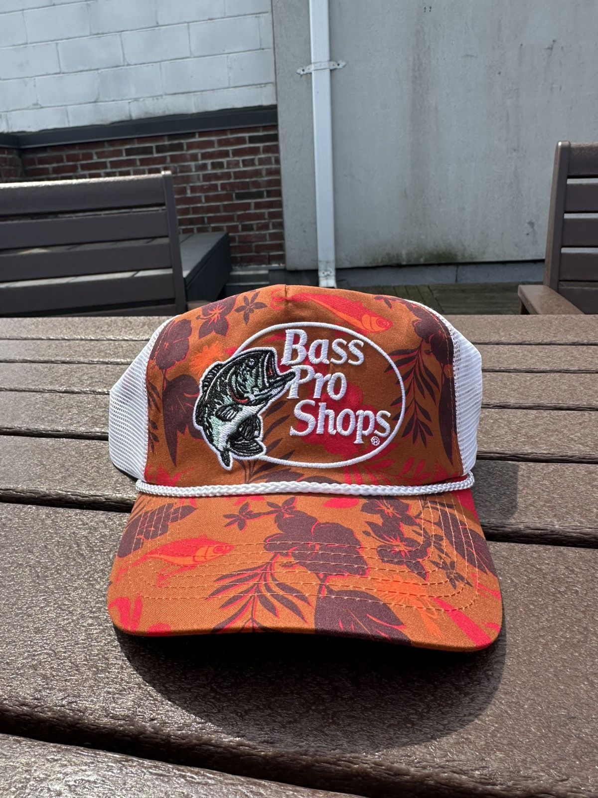 Bass Pro Shops “Orange Camo” Bass Pro Shops Trucker Hat Size ONE SIZE - 2 Thumbnail