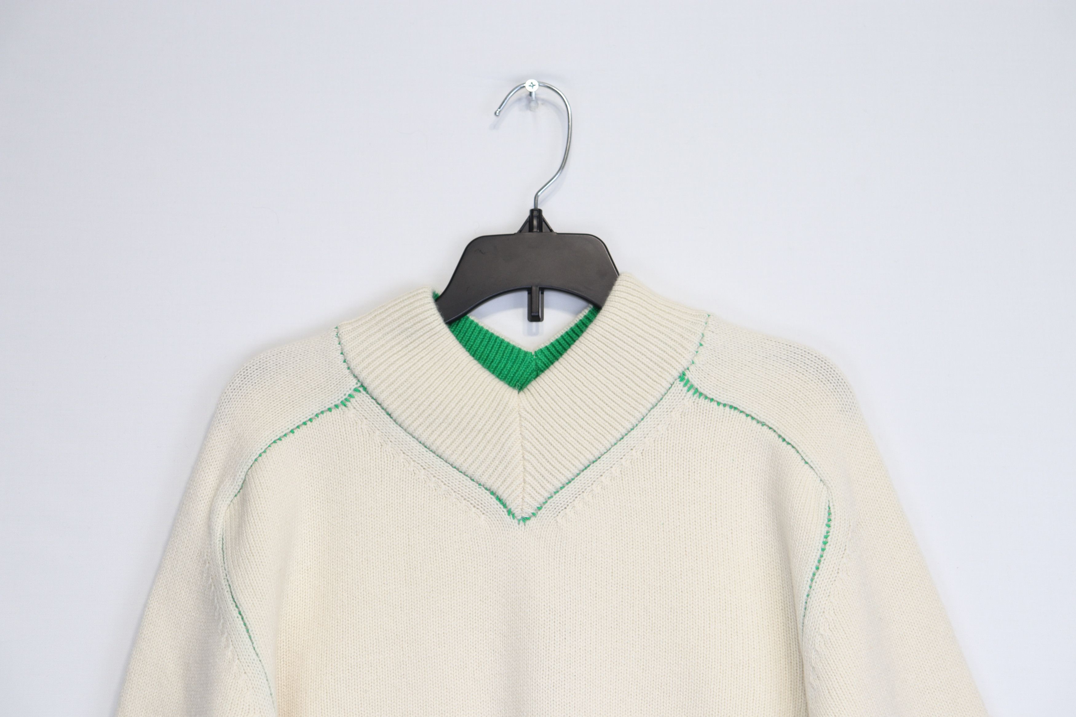 Bottega Veneta o1rshd1 Sweater Medium Weight Wool in Ivory Size L / US 10 / IT 46 - 5 Thumbnail