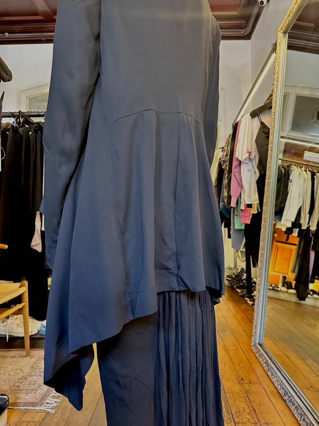 Masnada Masnada 16SS Women's Black Draped Linen Long Cardigan Ｑ25 Size M / US 6-8 / IT 42-44 - 3 Thumbnail